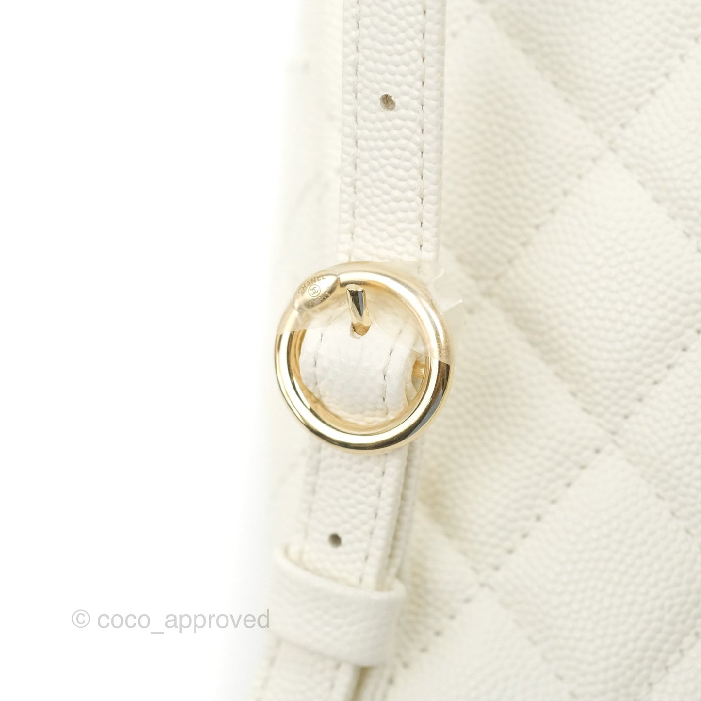 Chanel Quilted Small CC Day Backpack Ivory Caviar Gold Hardware