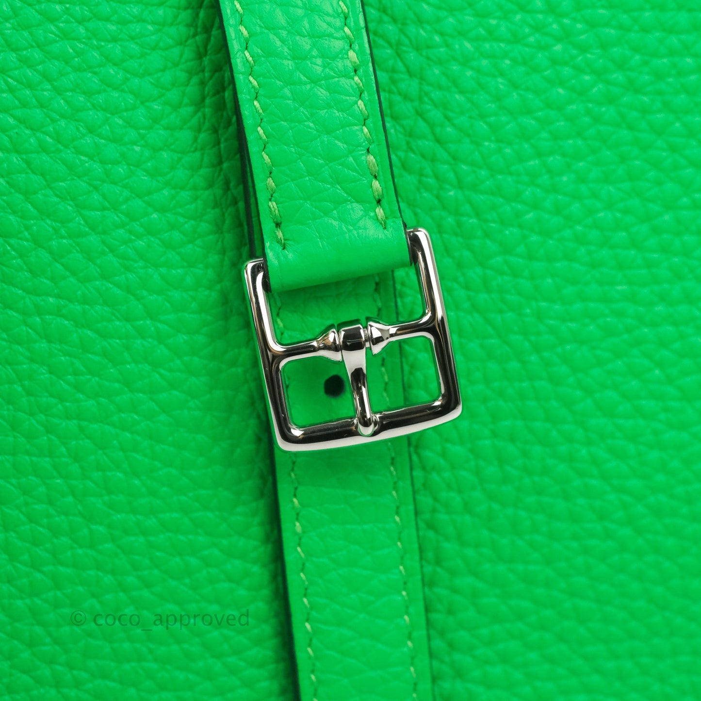 Hermès Halzan 25 Vert Comics/ Bleu Zephyr Clemence Palladium Hardware