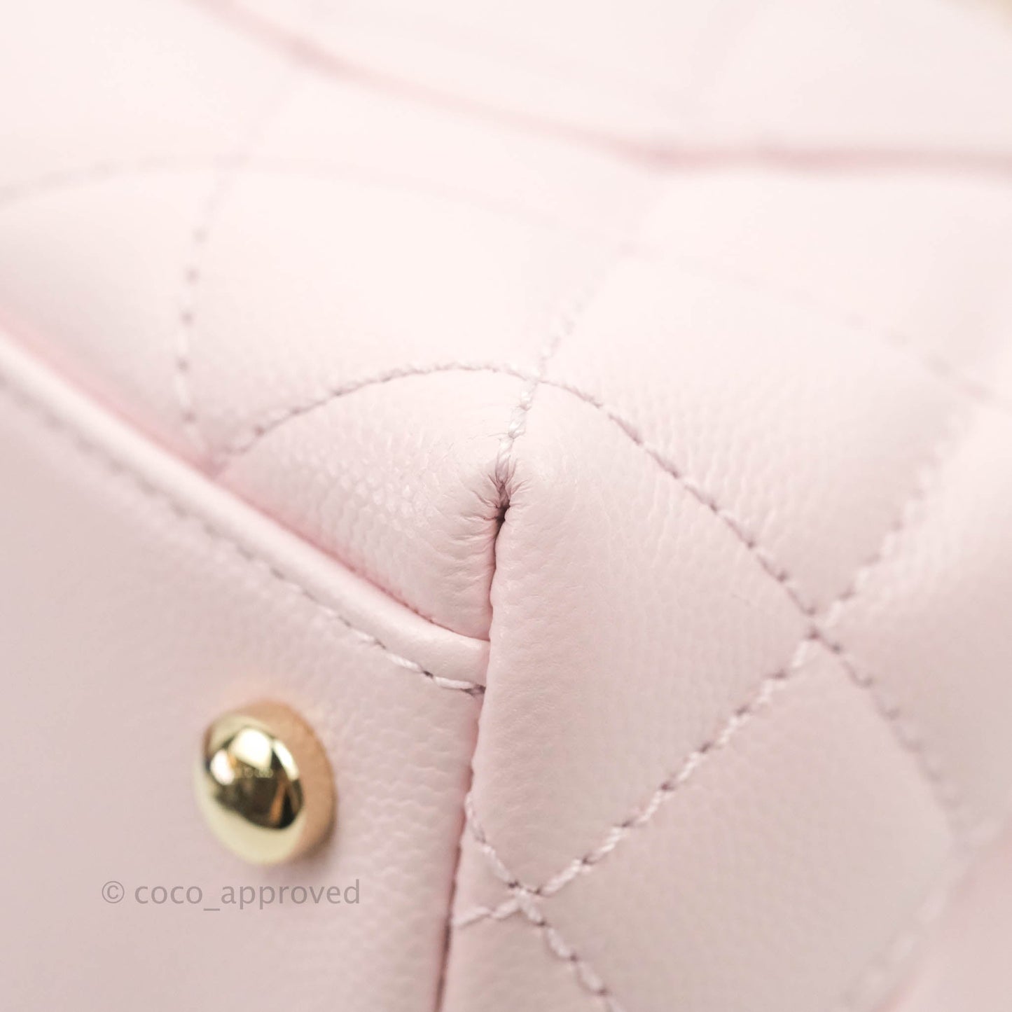 Chanel Mini Coco Handle Quilted Light Pink Caviar Gold Hardware