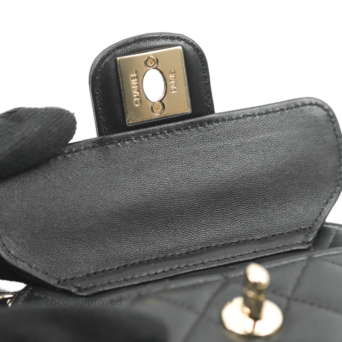 Chanel Small Heart Bag Black Lambskin Gold Hardware 22S