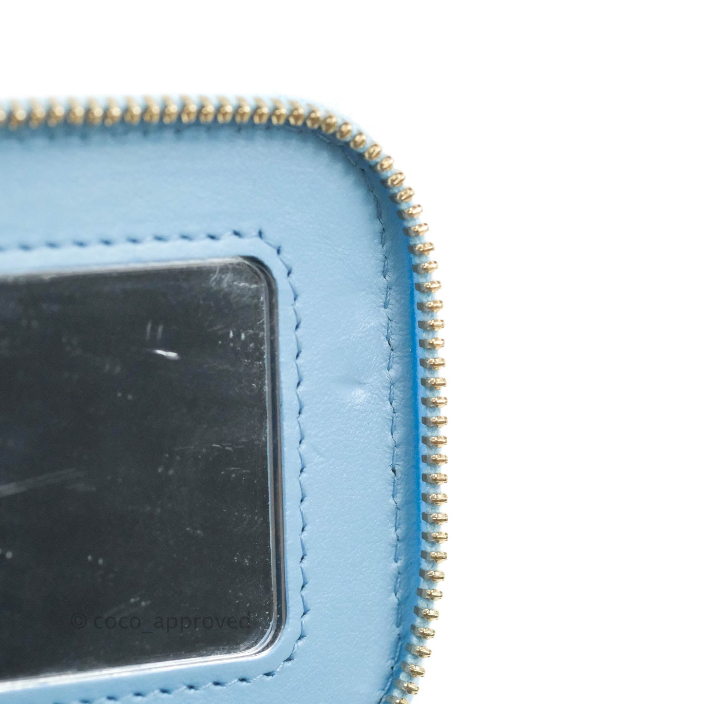 Chanel Mini Vanity Coco Chain Blue Lambskin Gold Hardware