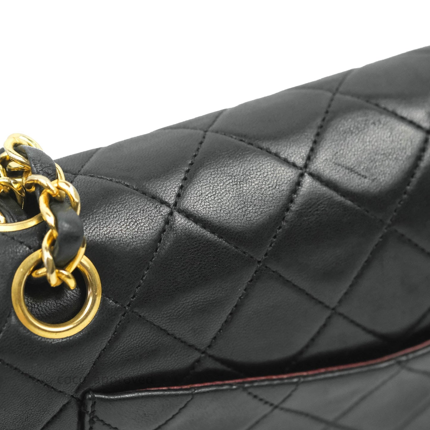 Chanel Vintage Classic Small S/M Flap Black Lambskin 24K Gold Hardware