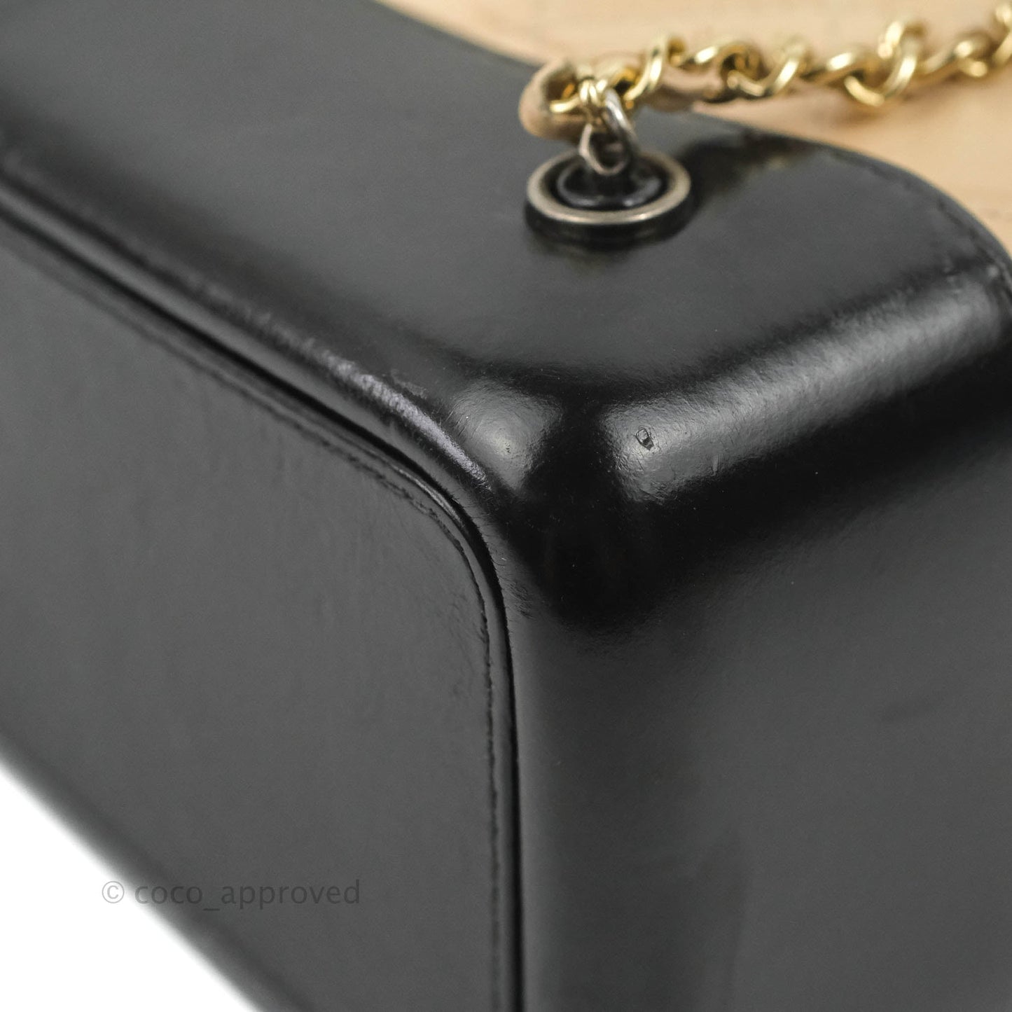 Chanel Small Gabrielle Backpack Beige Black Aged Calfskin