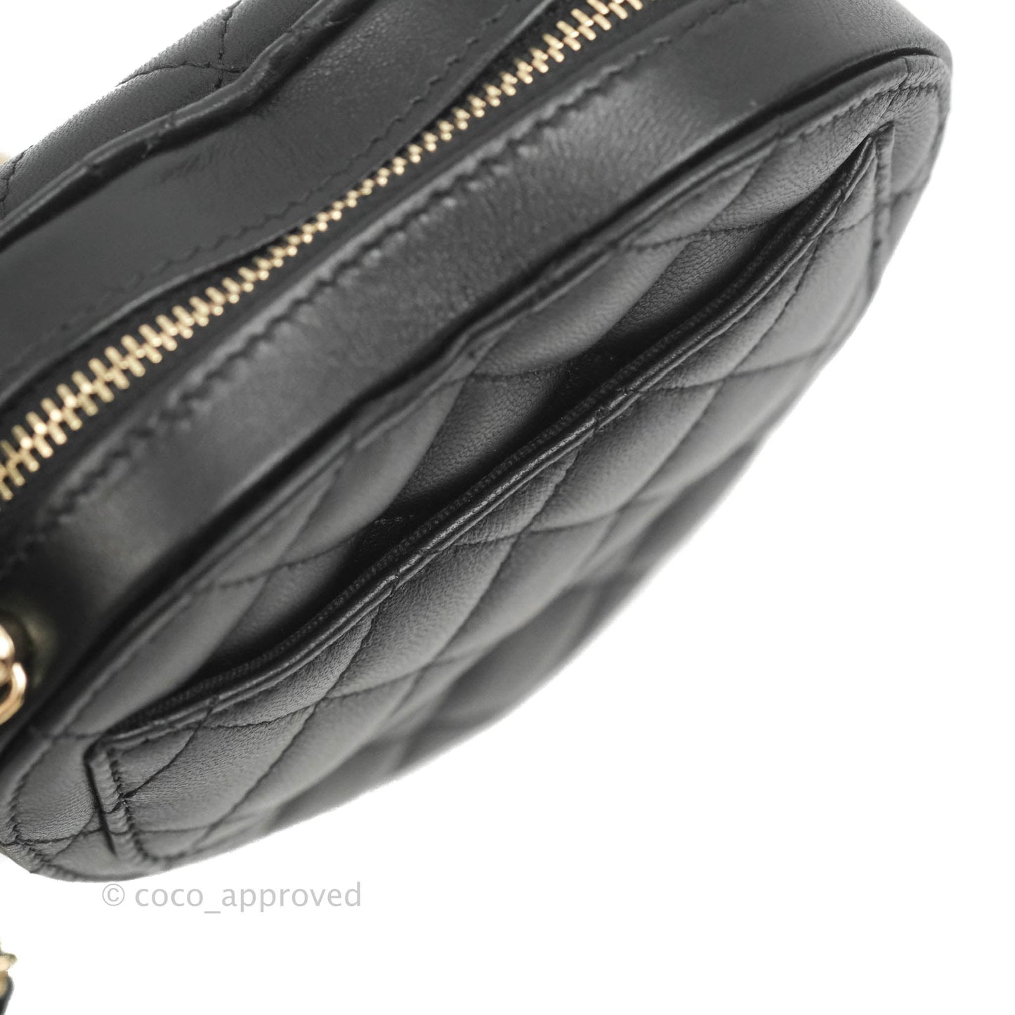 Chanel Small Heart Bag Black Lambskin Gold Hardware 22S