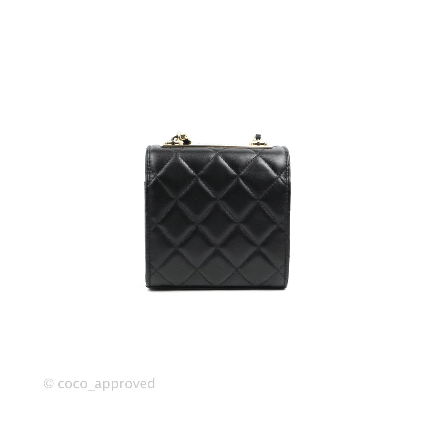 Chanel Mini Quilted Trendy CC Clutch With Chain Black Lambskin Gold Hardware