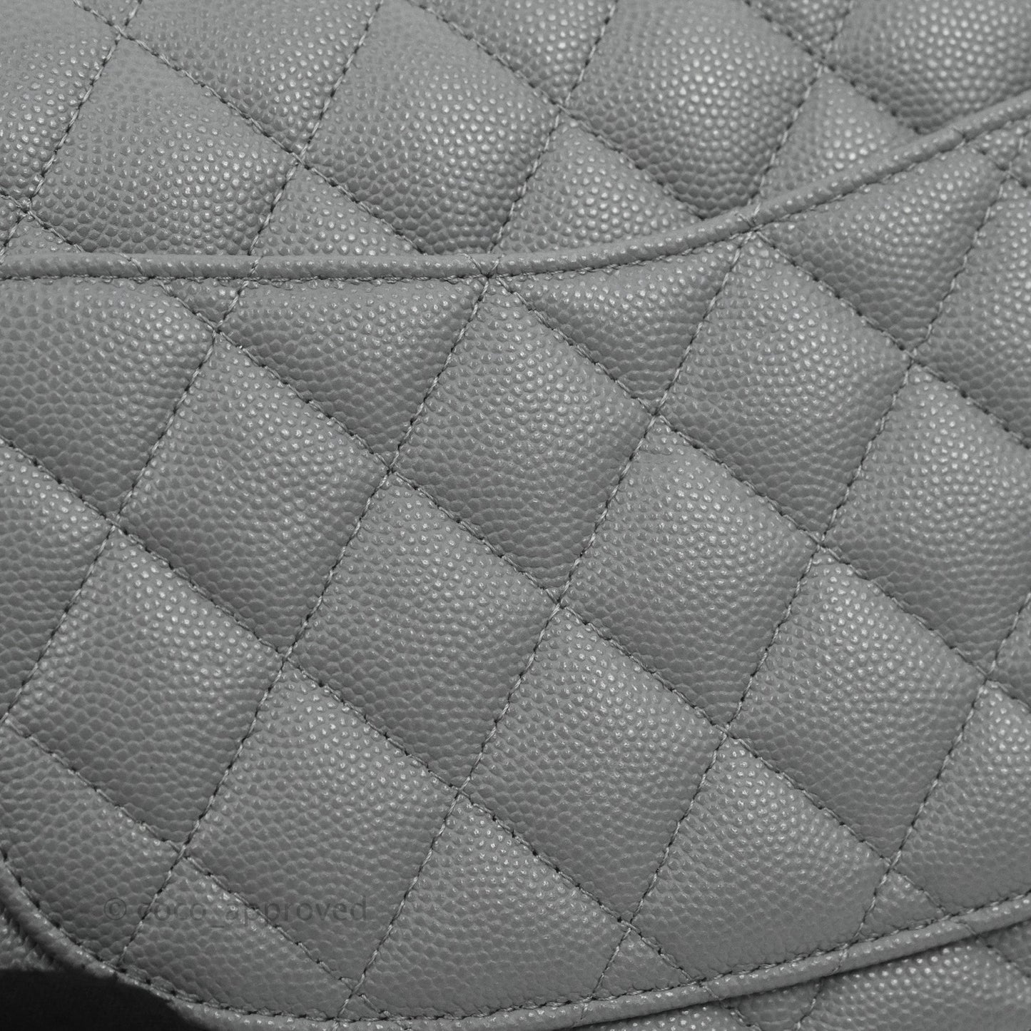 Chanel Small Classic Quilted Flap Grey Caviar Gold Hardware 20C