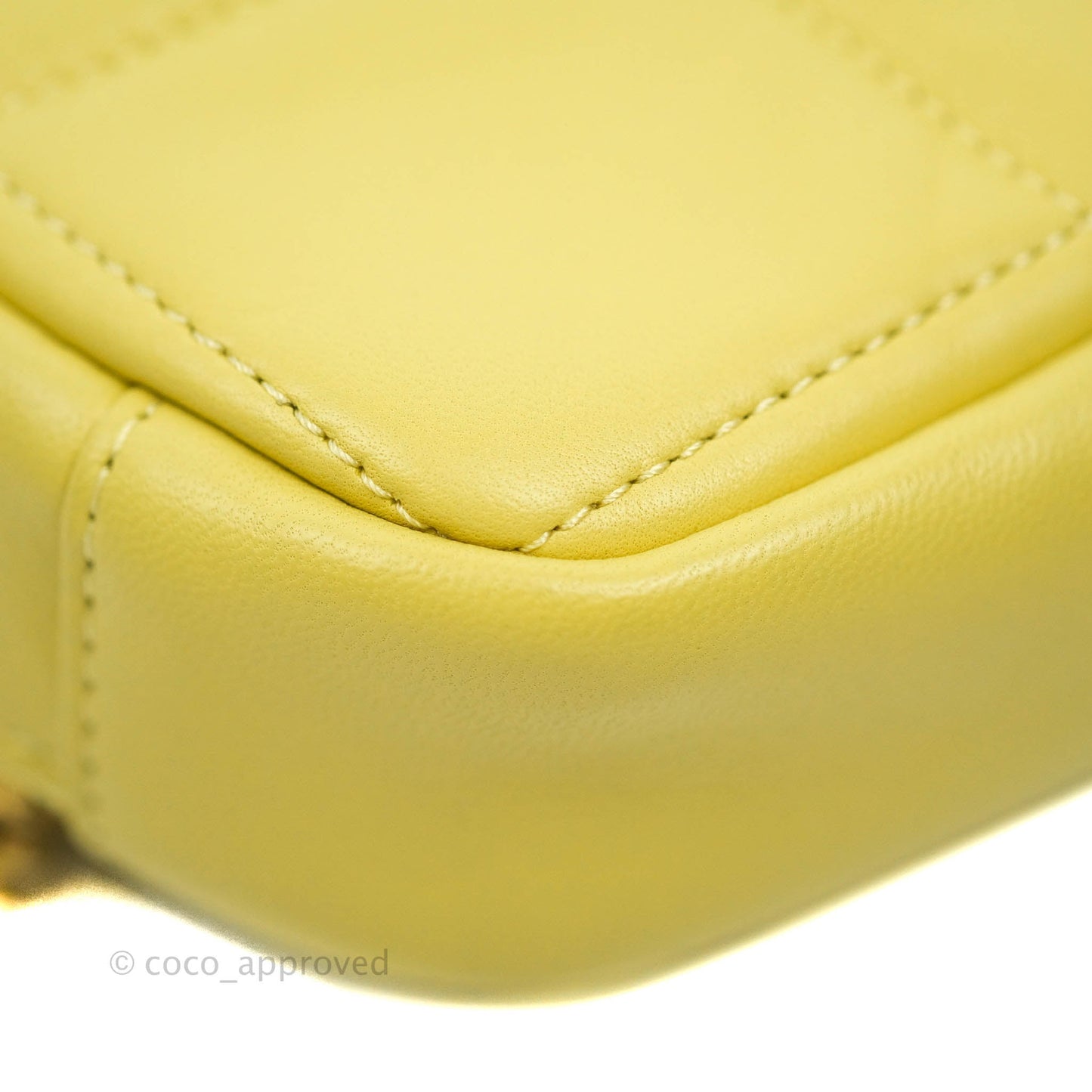 Chanel Quilted Diamond Cut Small Lambskin Yellow Gold Hardware Flap Bag