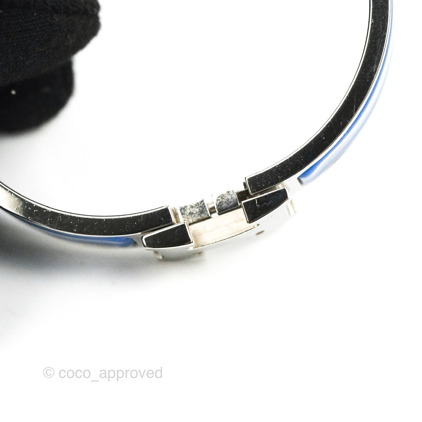 Hermès Clic H Bracelet Blue Palladium Hardware PM