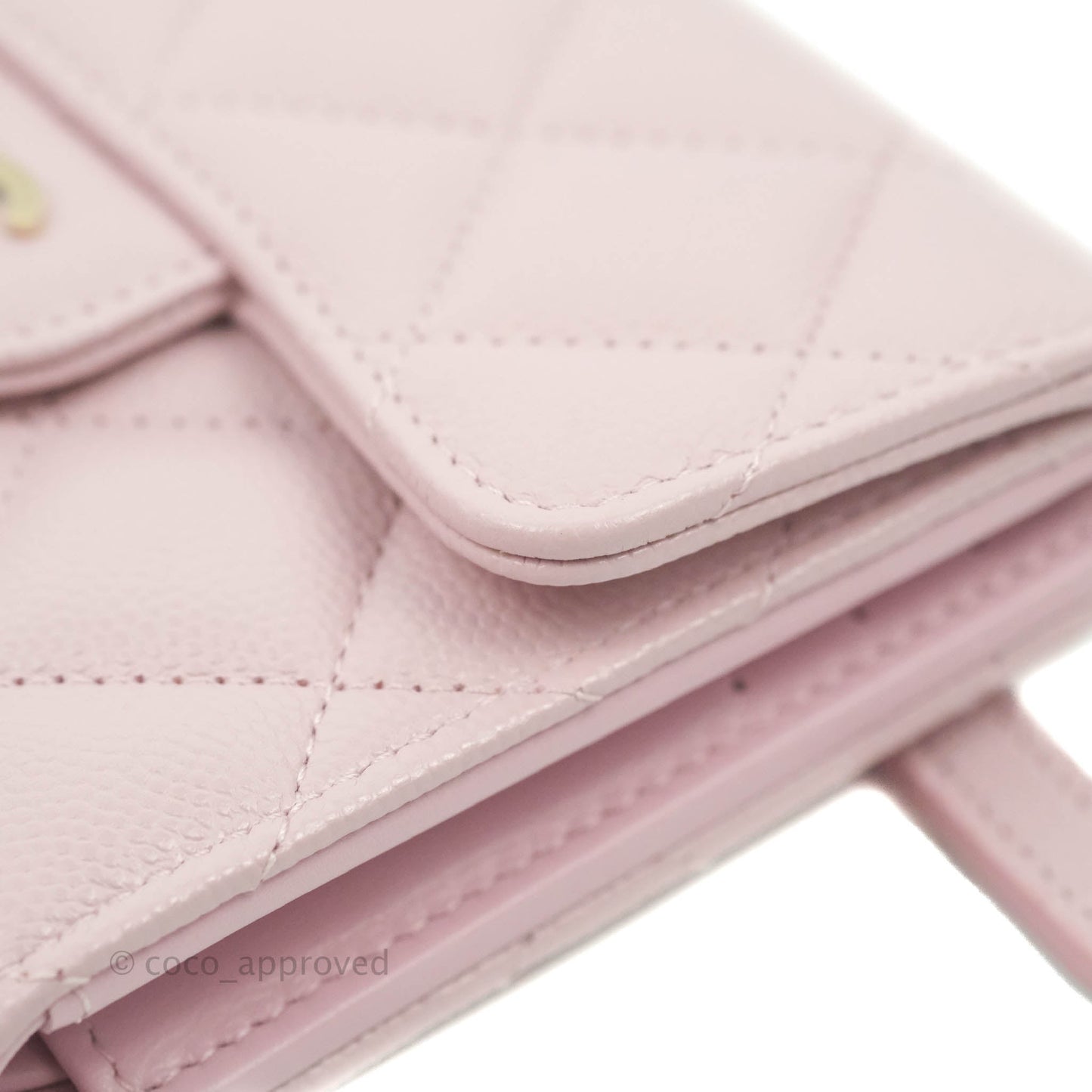 Chanel Classic Flap Wallet Pink Caviar Gold Hardware 21S