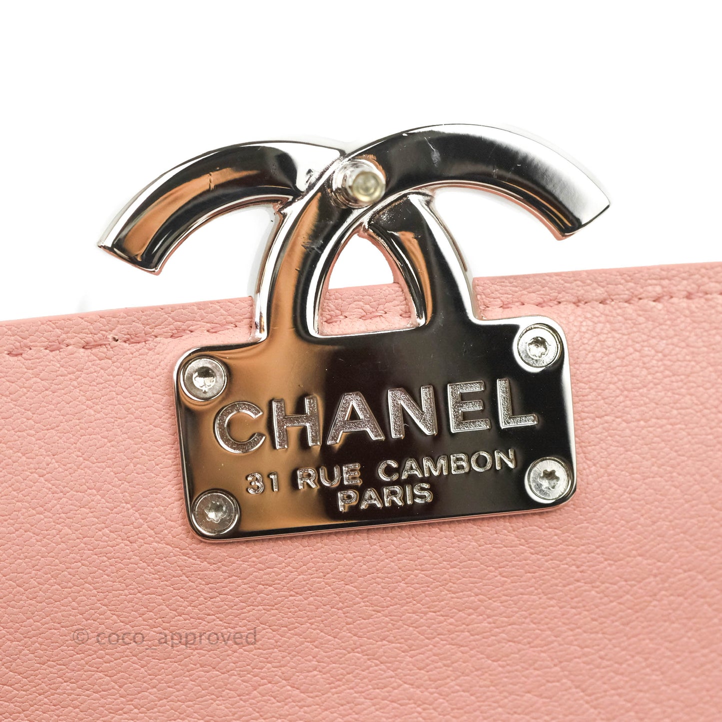 Chanel Small CC Box Flap Bag Pink Calfskin Silver Hardware