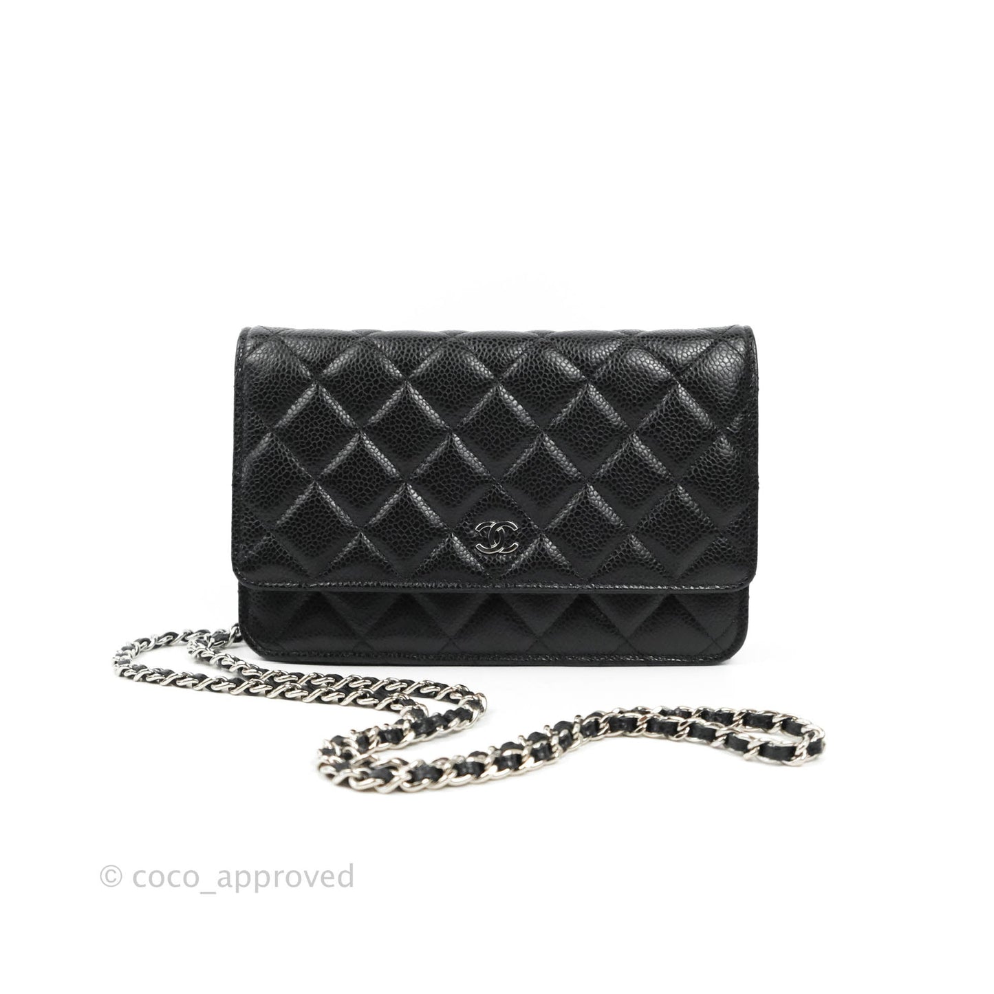 Chanel Quilted Classic WOC Black Caviar Silver Hardware