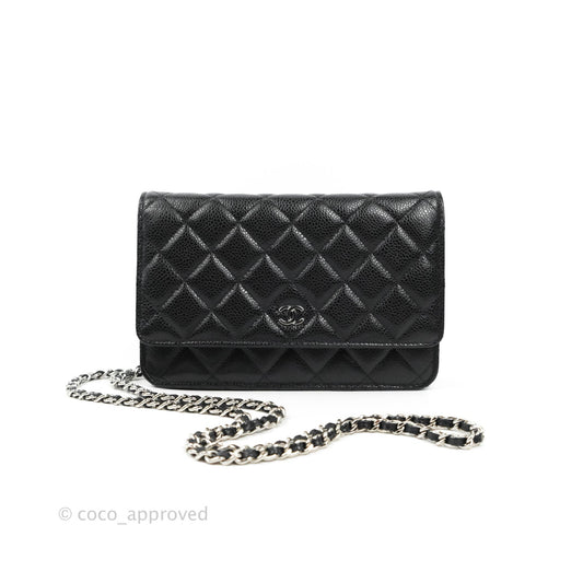 Chanel Quilted Classic WOC Black Caviar Silver Hardware