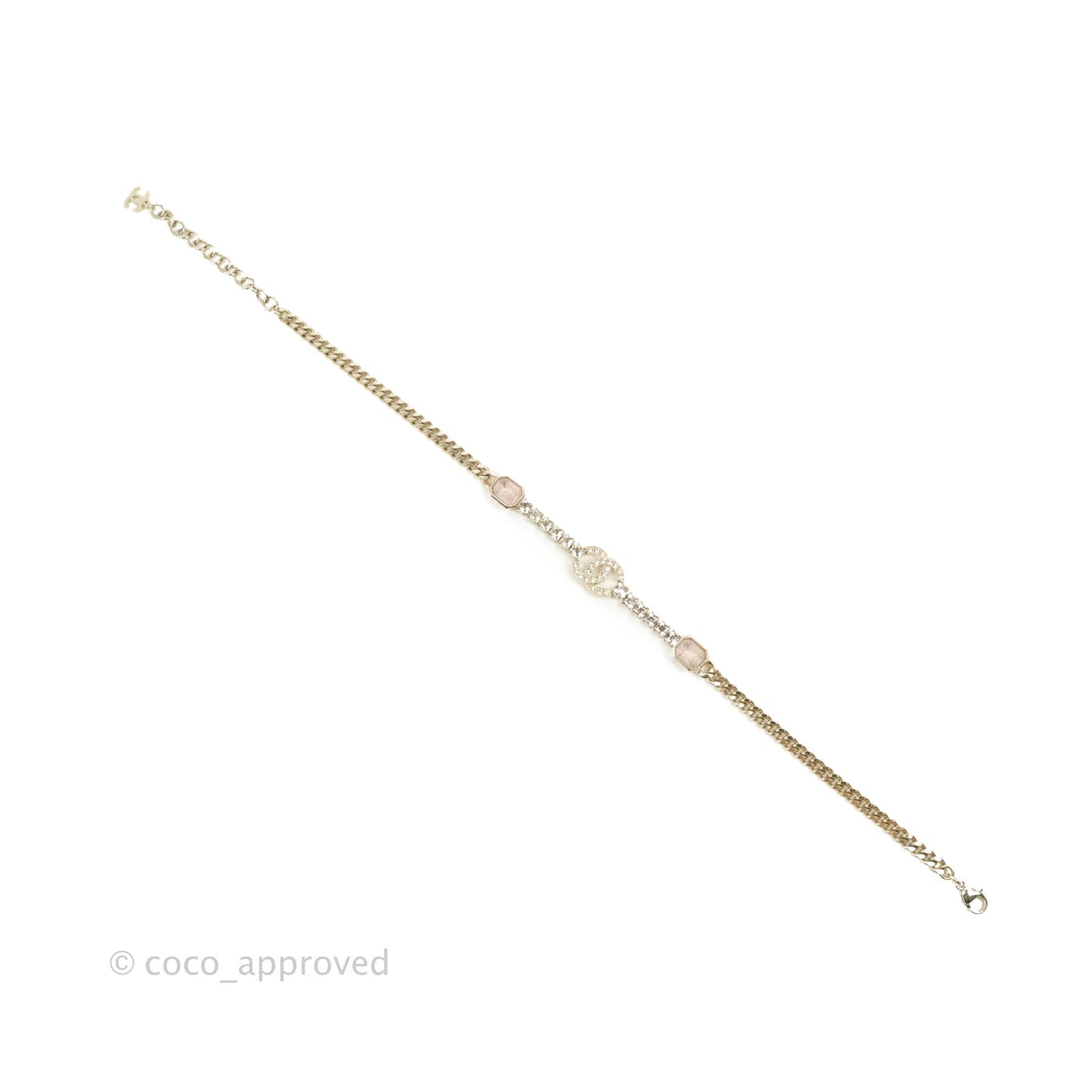 Chanel Crystal CC Gold Chain Choker 22B