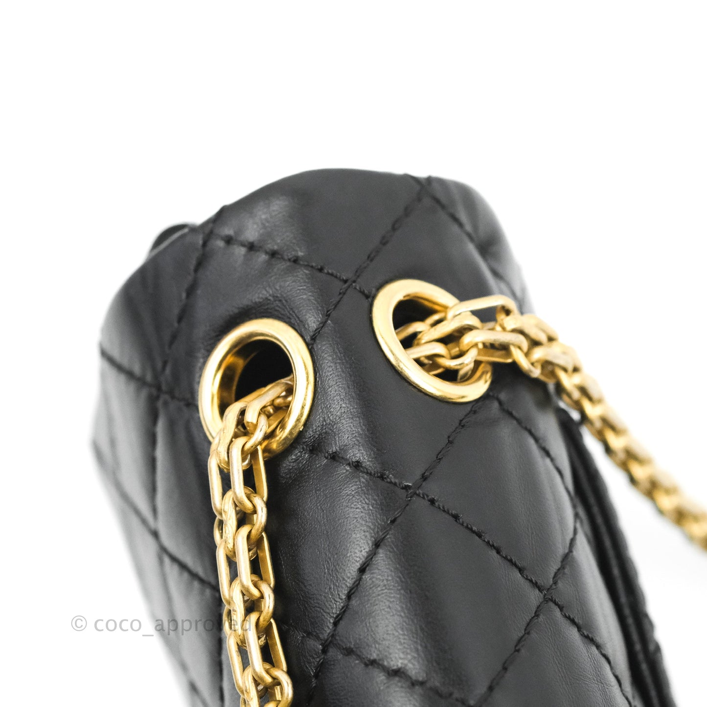 Chanel Mini Reissue 224 Black Aged Calfskin Aged Gold Hardware