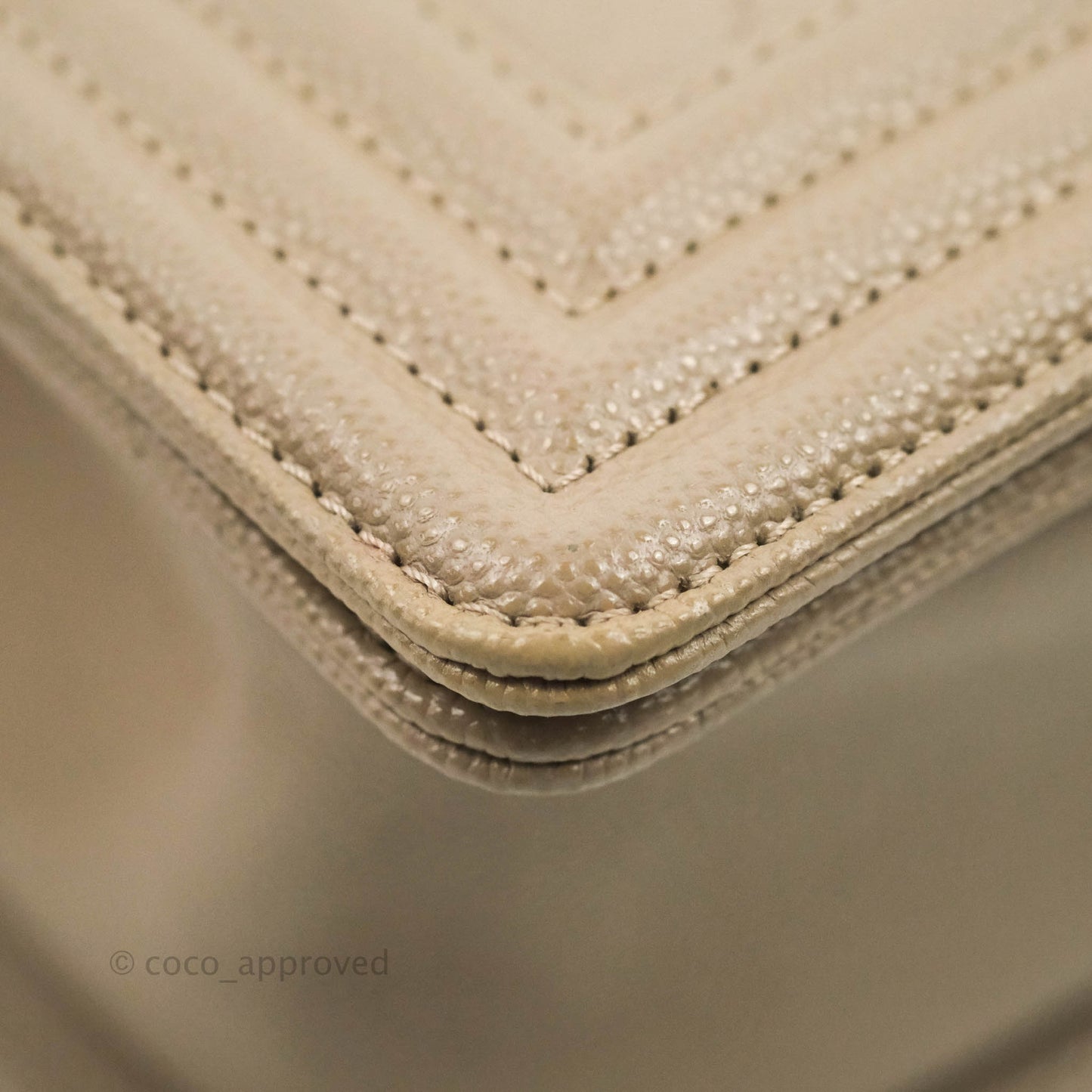 Chanel Quilted Medium Boy Grey Caviar Gold Hardware