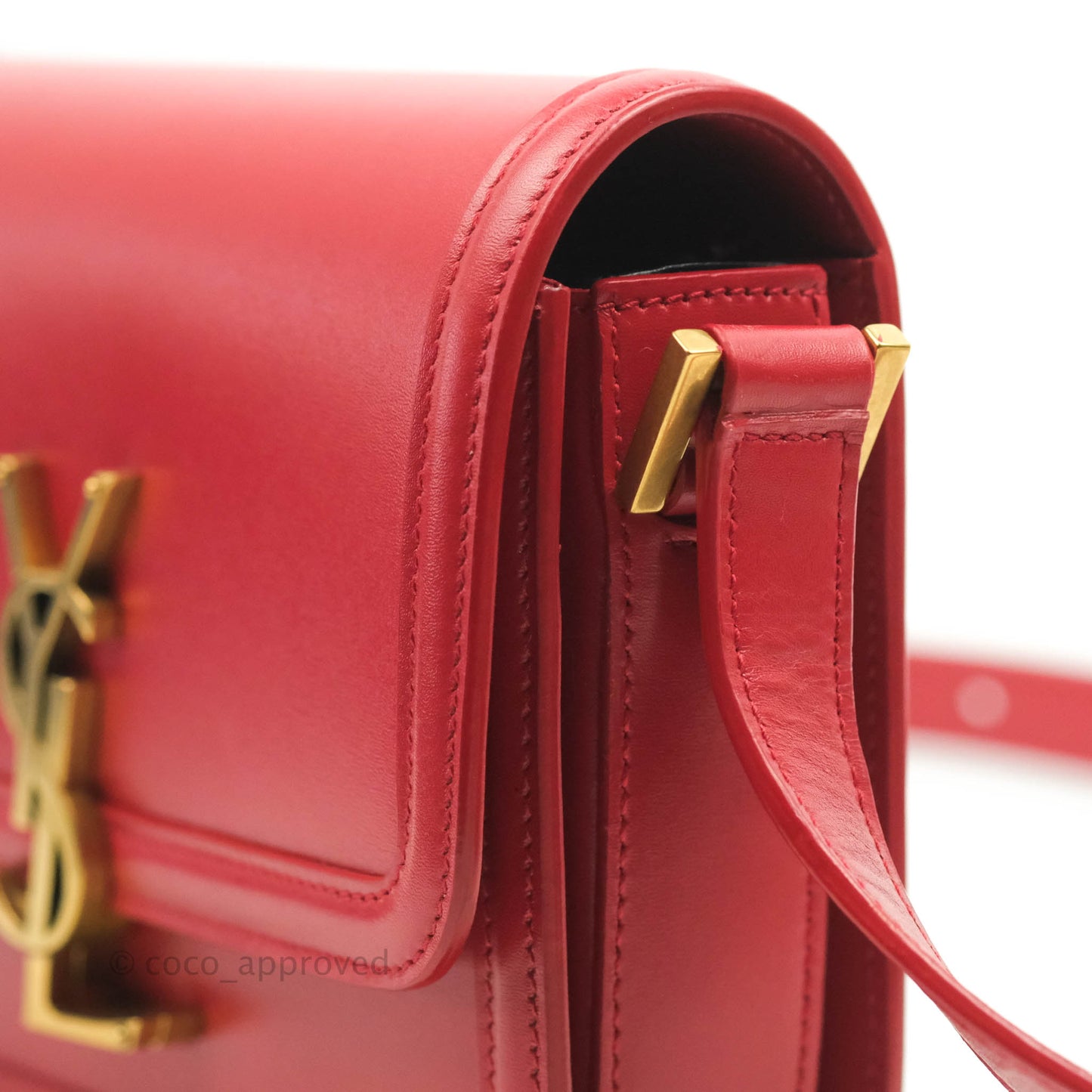 Saint Laurent Small Solferino Satchel Box Leather Eros Red