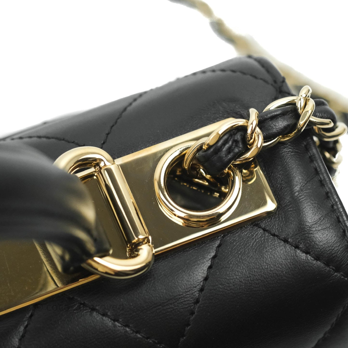 Chanel Small Trendy CC Black Lambskin Gold Hardware