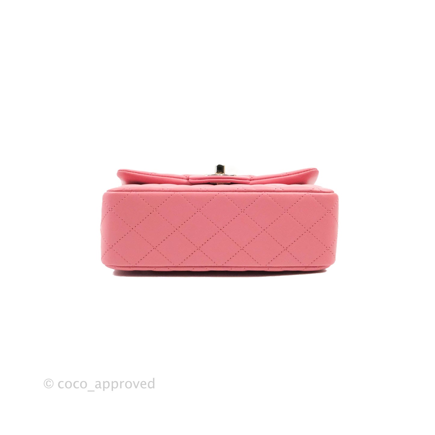 Chanel Top Handle Mini Rectangular Flap Bag Pink Lambskin Gold Hardware