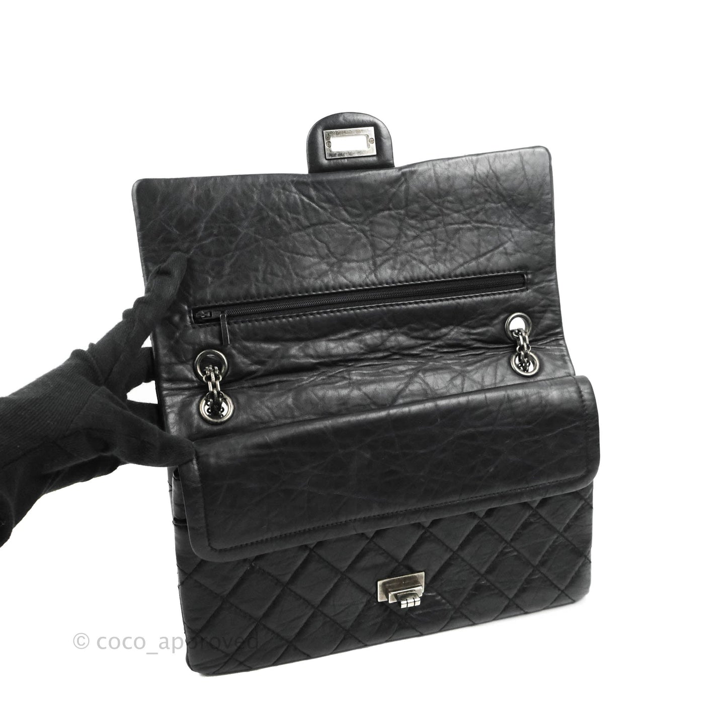 Chanel Reissue 226 Quilted Flap Black Aged Calfskin Ruthenium Hardware