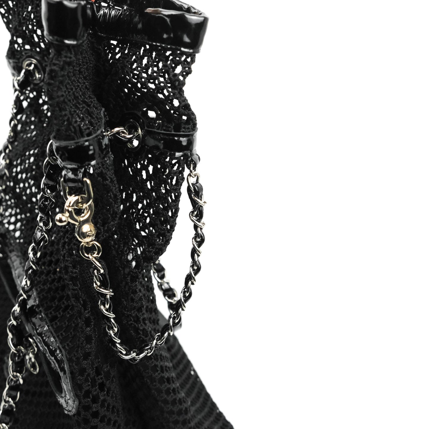 Chanel La Madrague Large Net Tote w Removable Patent Medium Flap