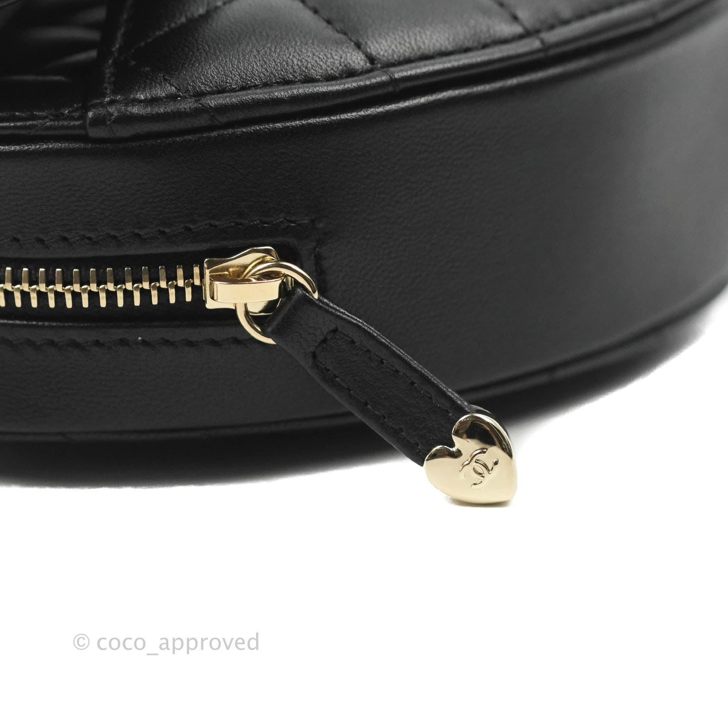 Chanel Small Heart Bag Black Lambskin Gold Hardware 22S
