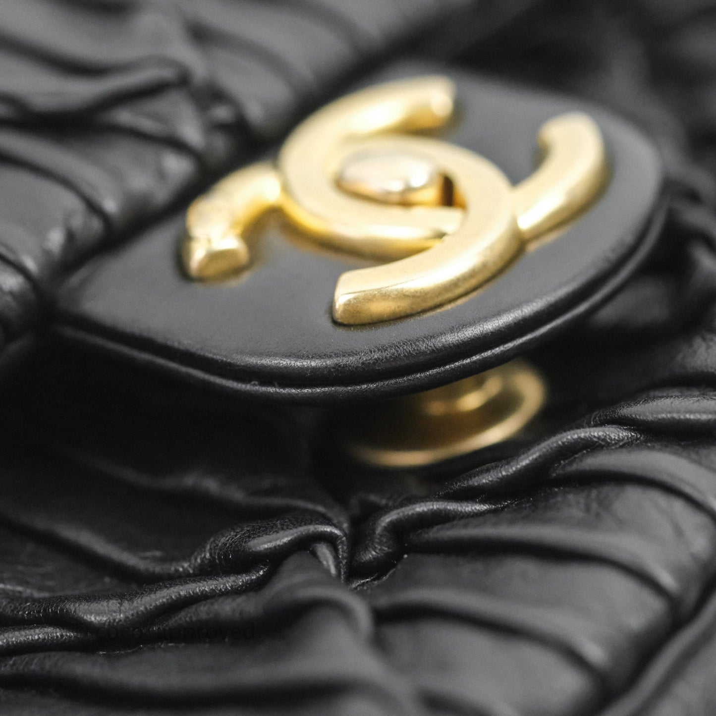 Chanel Small Coin Charm Flap Velvet Strap Black Lambskin Aged Gold Hardware