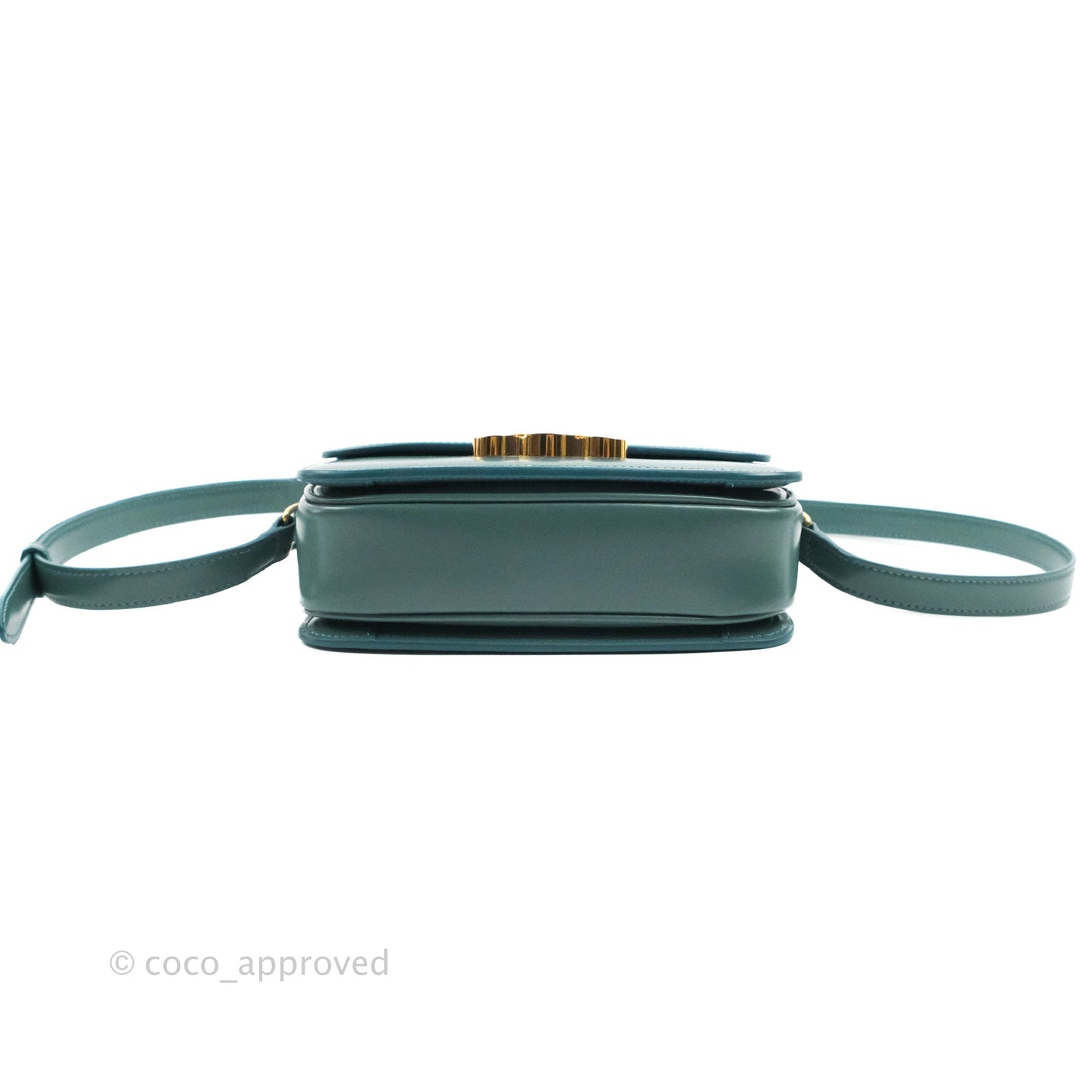 Celine Teen Triomphe Bag Shiny Calfskin Green Smoke