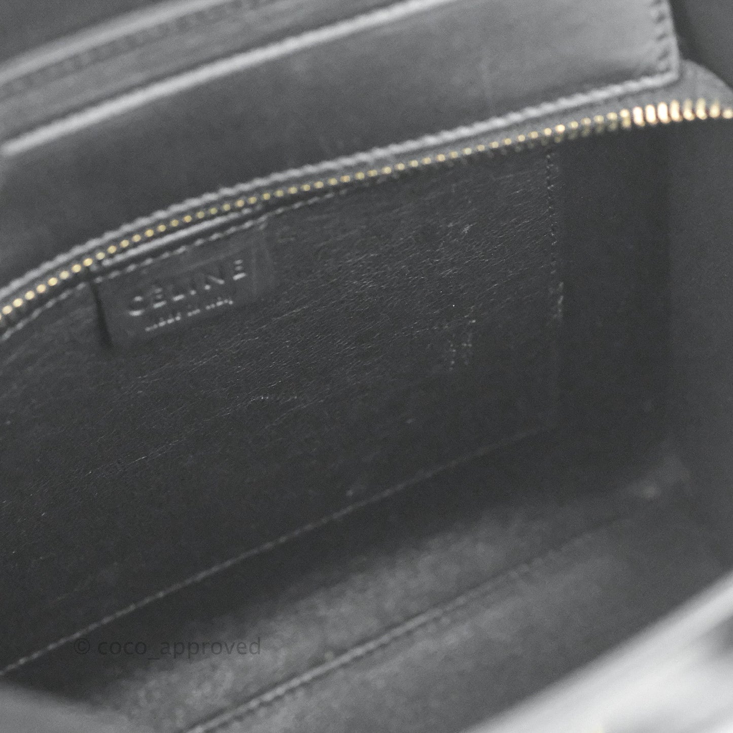 Celine Nano Luggage Bag Tricolour Dune/White/Black Grained Calfskin
