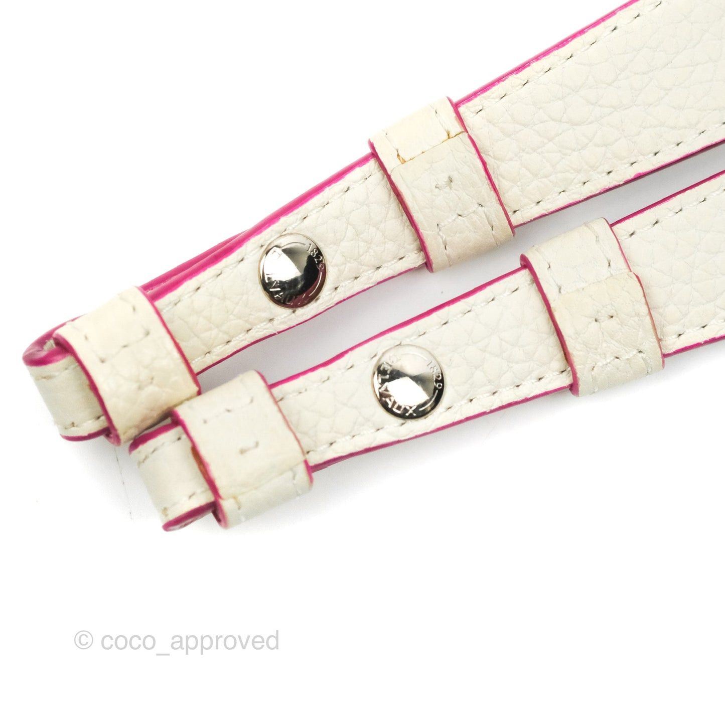 Delvaux Cool Box Mini Taurillon Soft Grained Calfskin White/Fuchsia