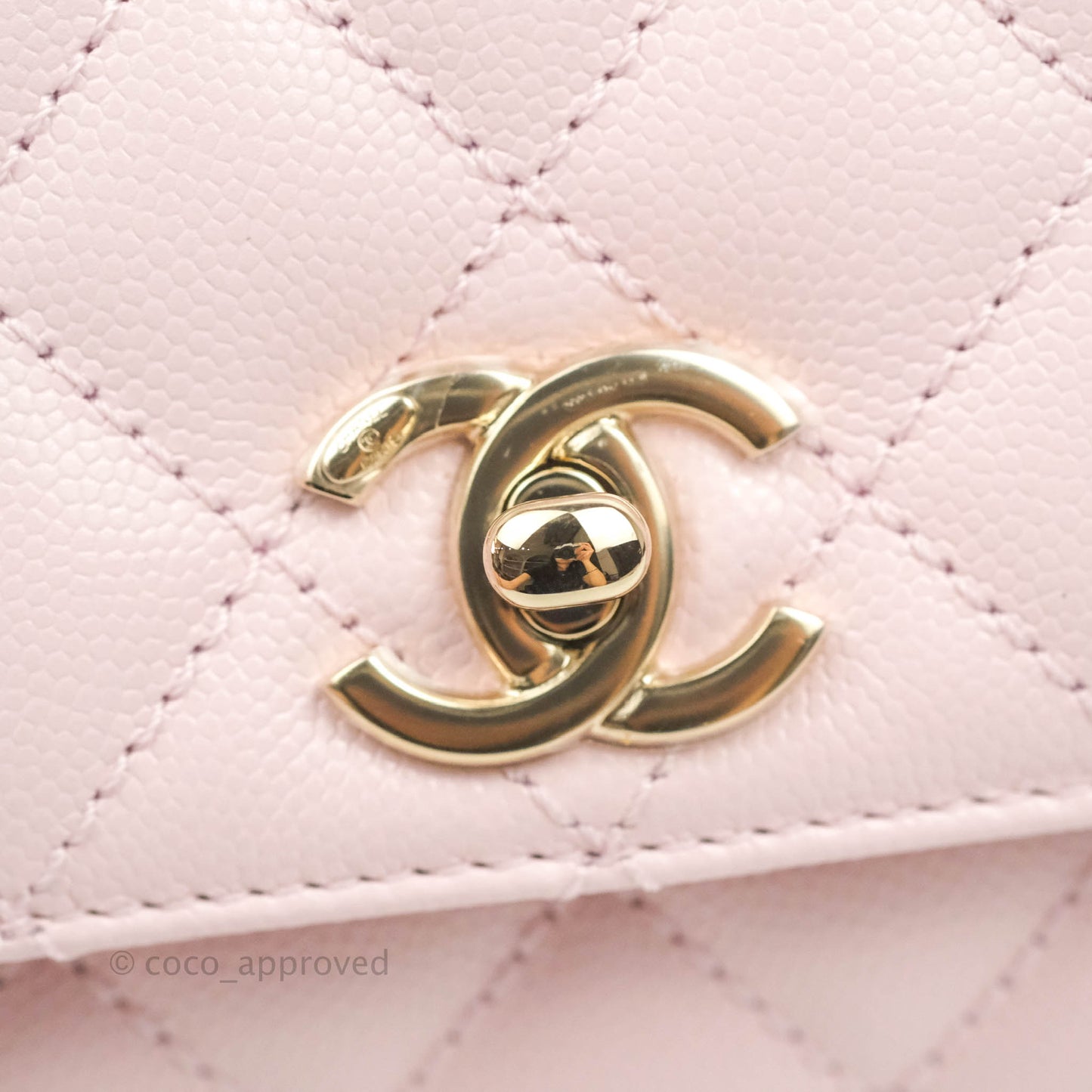 Chanel Mini Coco Handle Quilted Light Pink Caviar Gold Hardware