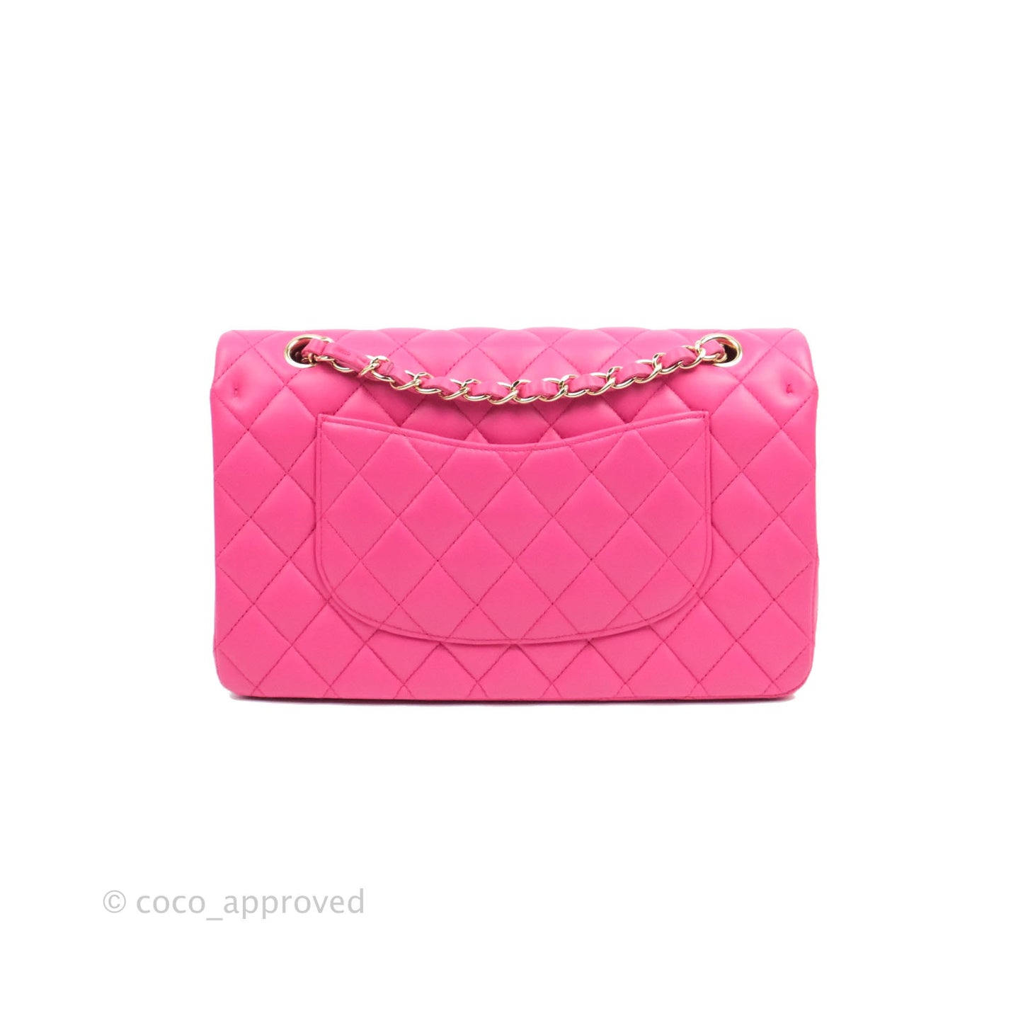 Chanel Classic M/L Medium Flap Quilted Pink Lambskin Gold Hardware