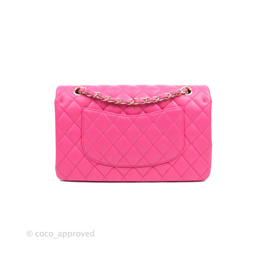 Chanel Classic M/L Medium Flap Quilted Pink Lambskin Gold Hardware