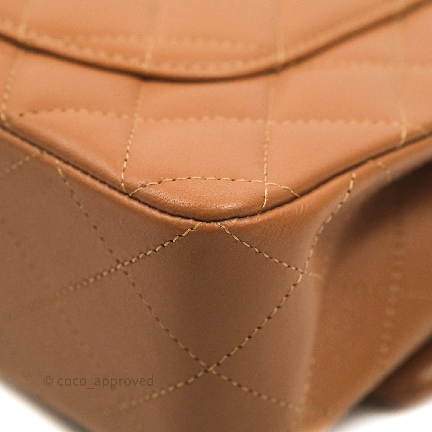 Chanel Small Classic Quilted Flap Dark Beige Caramel Lambskin Gold Hardware 22S