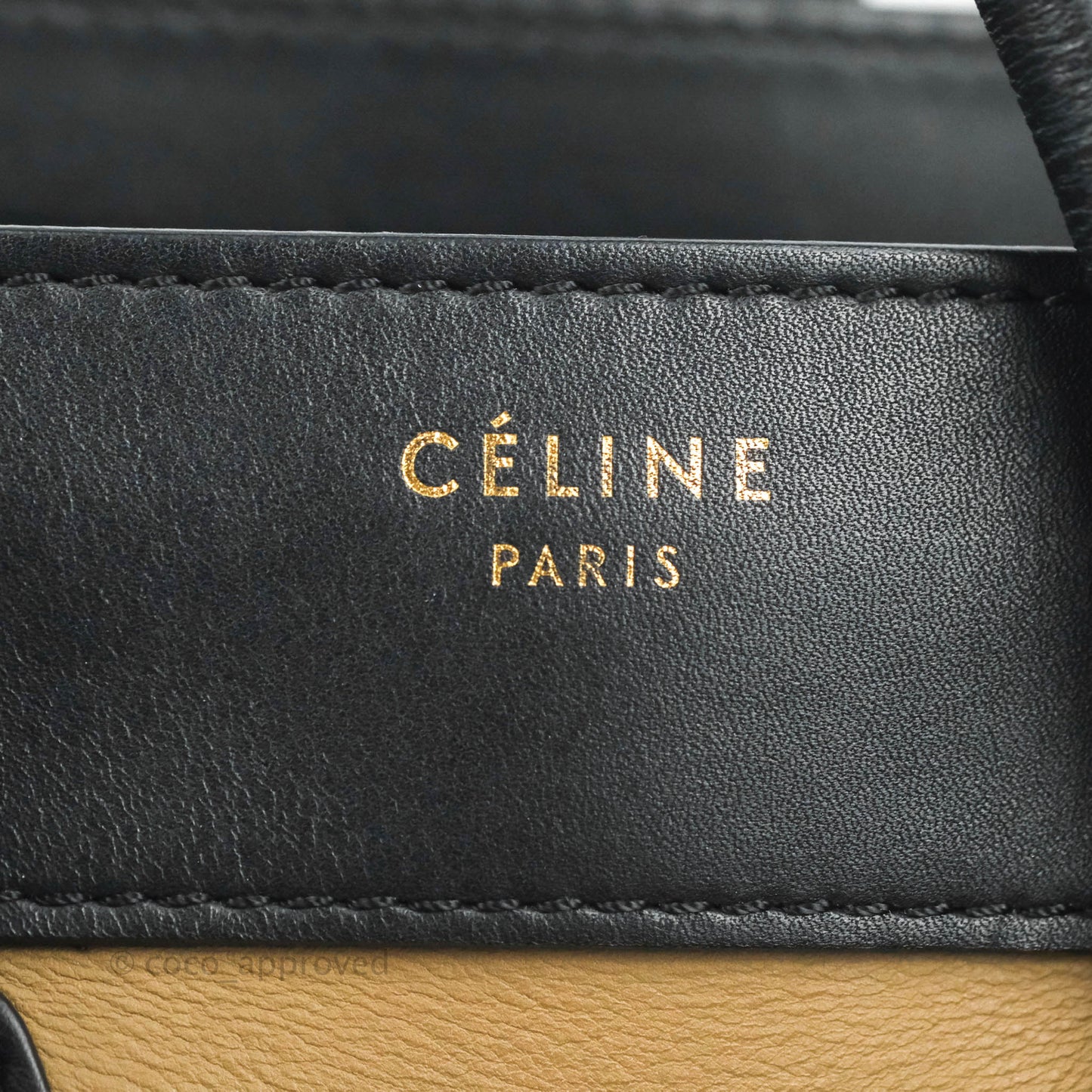 Celine Micro Luggage Bag Navy/Beige/Black Calfskin