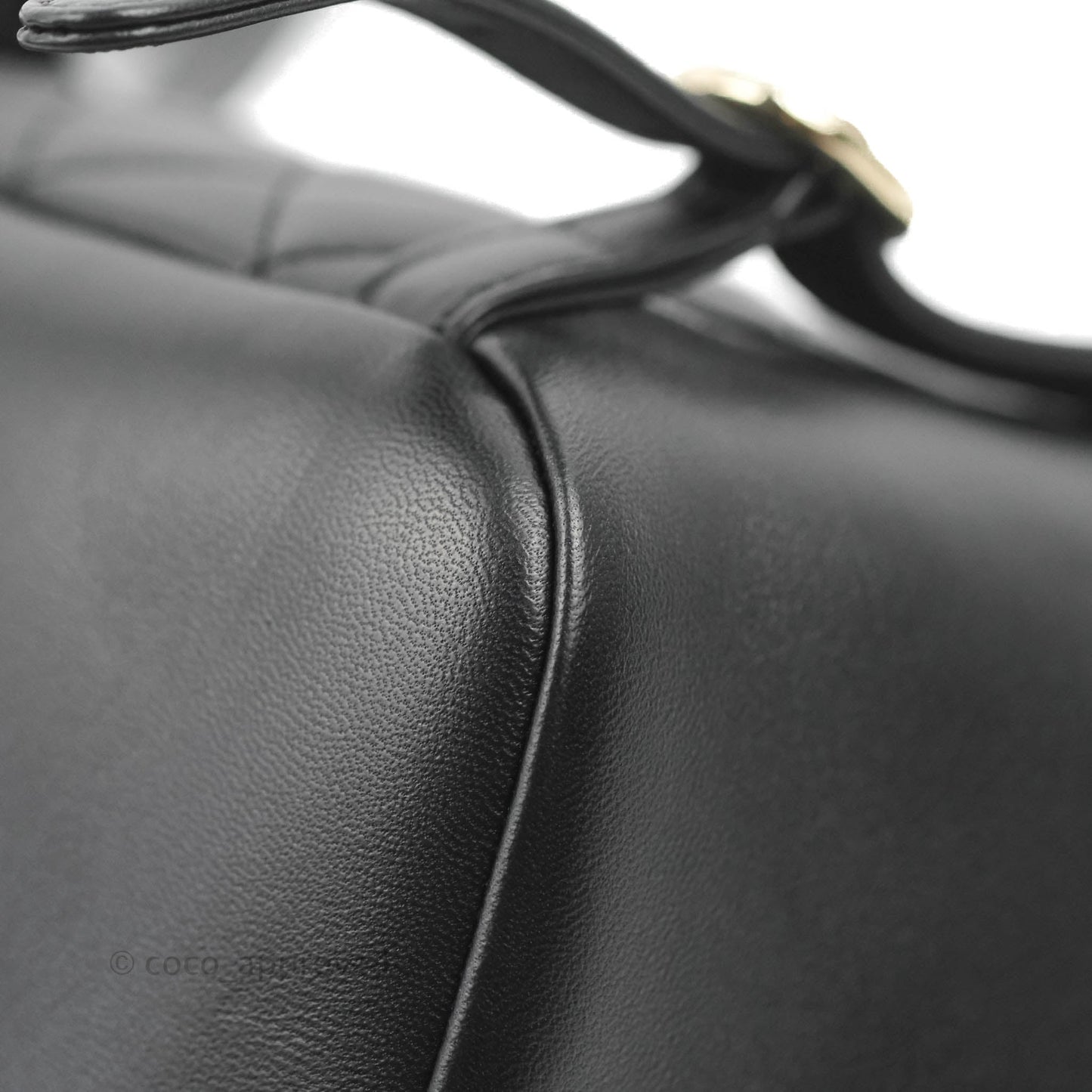Chanel Quilted Small Duma Drawstring Backpack Black Lambskin 22A