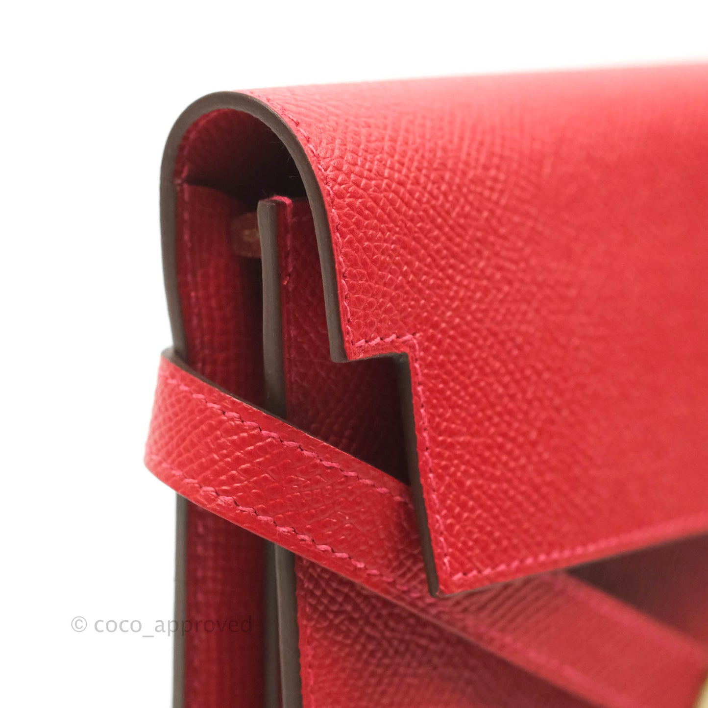 Hermès Kelly Wallet Red Epsom Gold Hardware