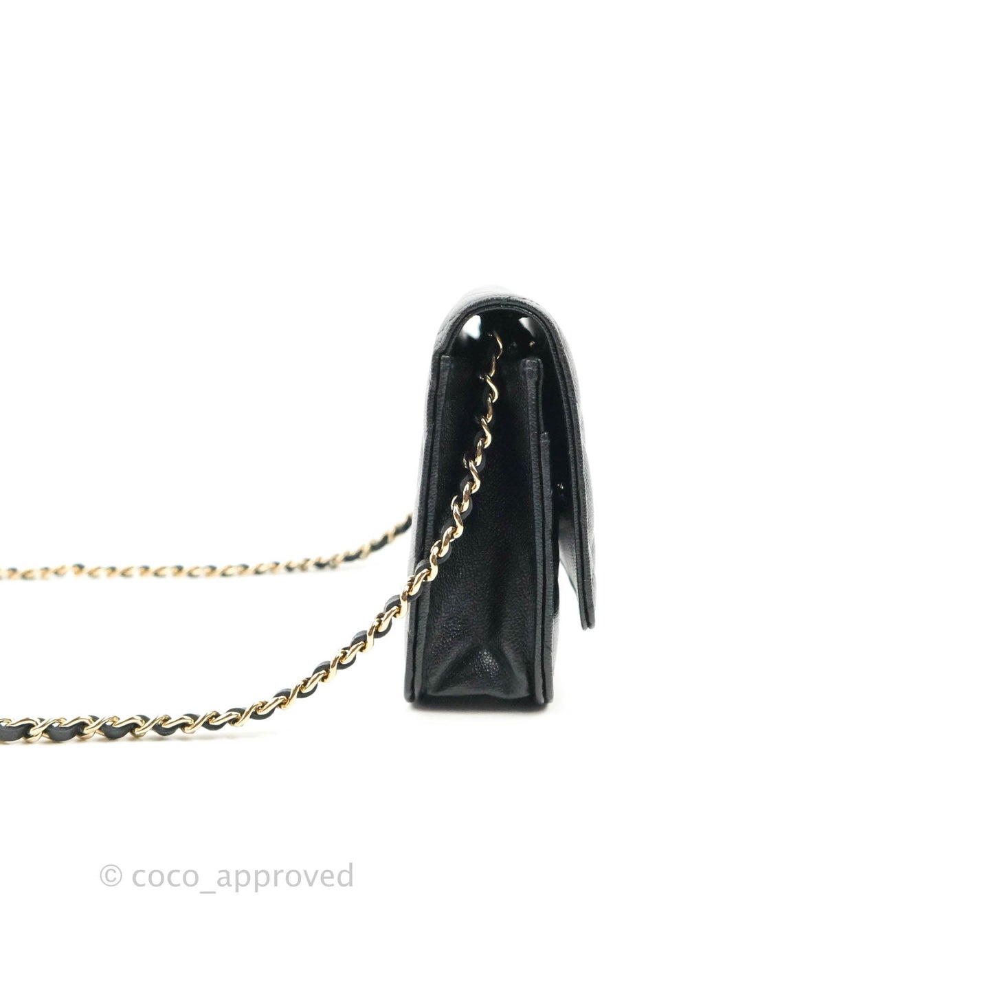 Chanel Quilted Wallet on Chain WOC Black Caviar Gold Hardware
