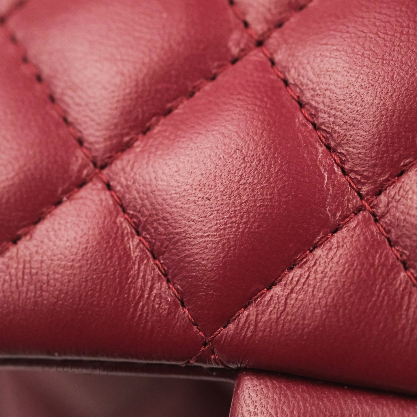 Chanel Quilted Mini Square Burgundy Lambskin Gold Hardware