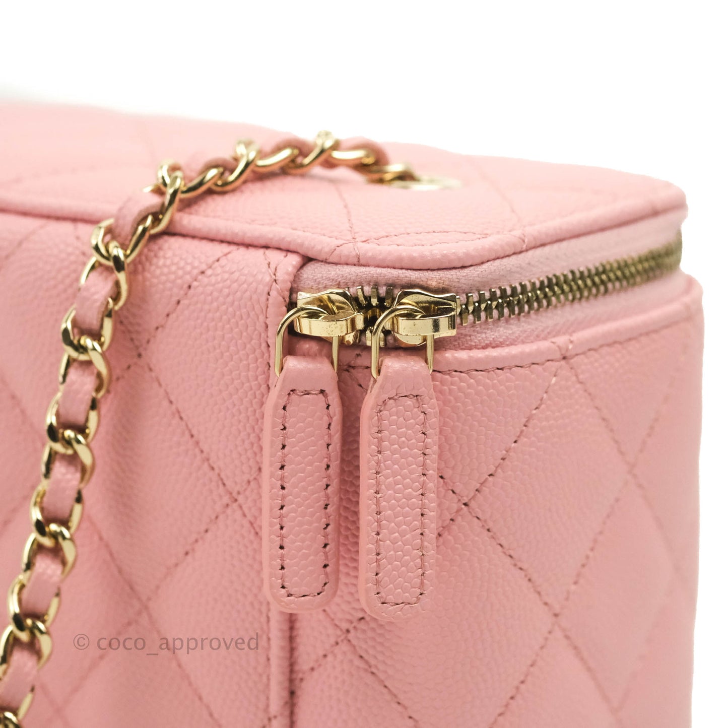 Chanel Classic Vanity with Chain Pink Caviar Gold Hardware