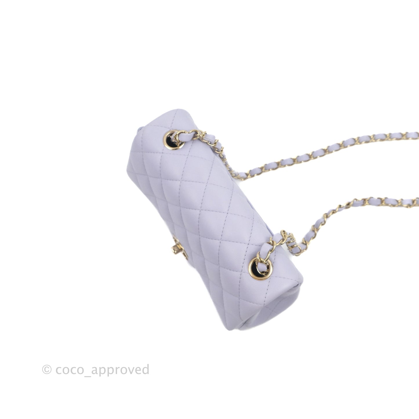 Chanel Quilted Mini Rectangular Flap Lilac Lambskin Gold Hardware