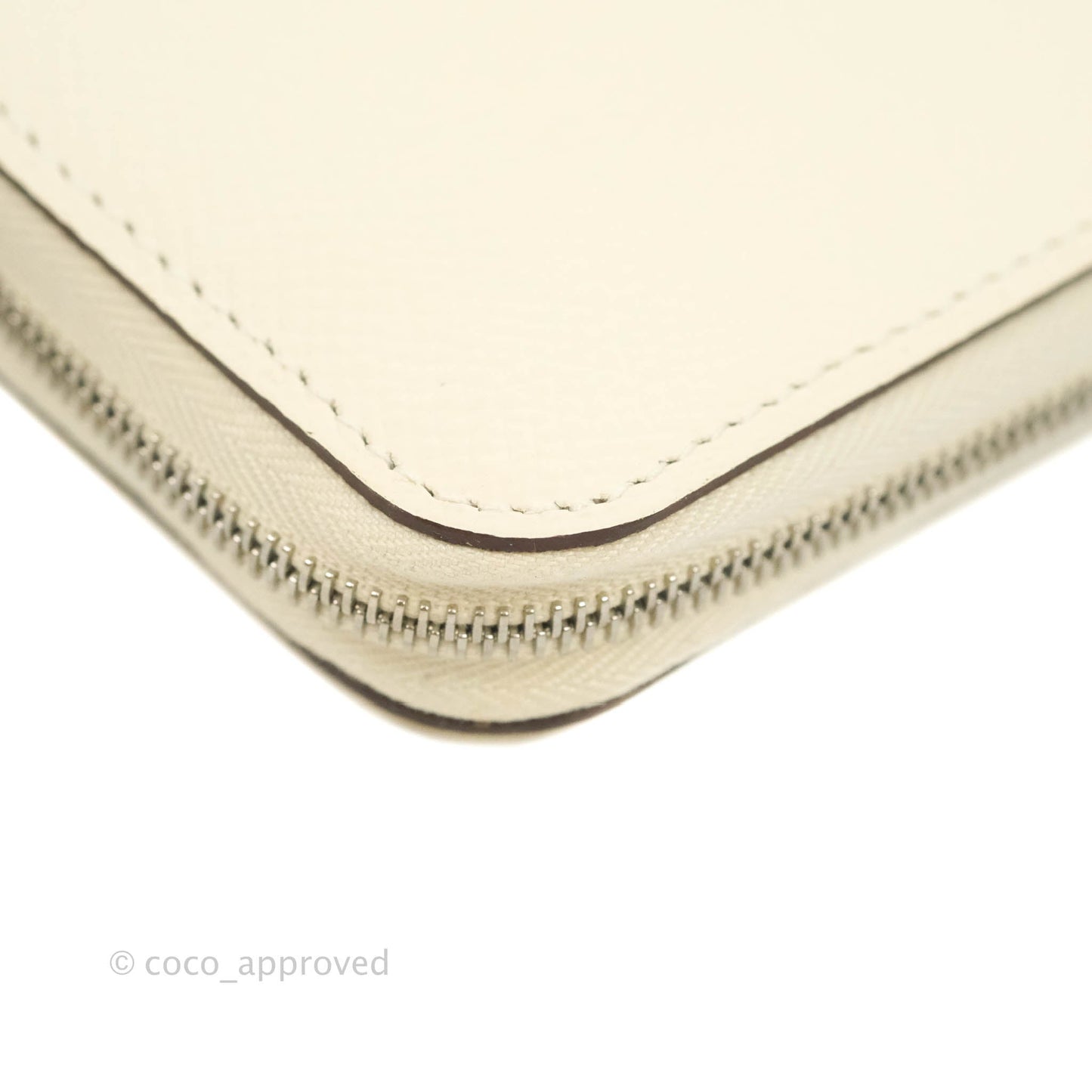 Hermès Silk In Compact Wallet Nata Epsom with La Patisserie Francaise Print