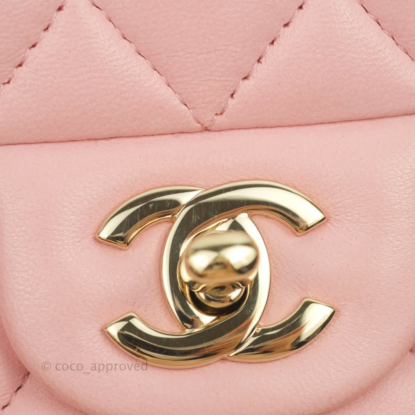 Chanel Classic M/L Medium Flap Quilted Pink Lambskin Gold Hardware