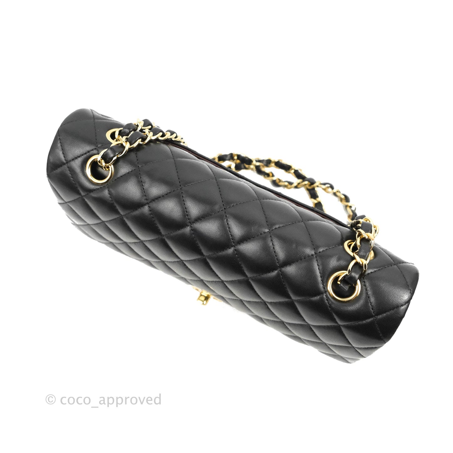 Chanel Classic M/L Medium Flap Quilted Black Lambskin Gold Hardware