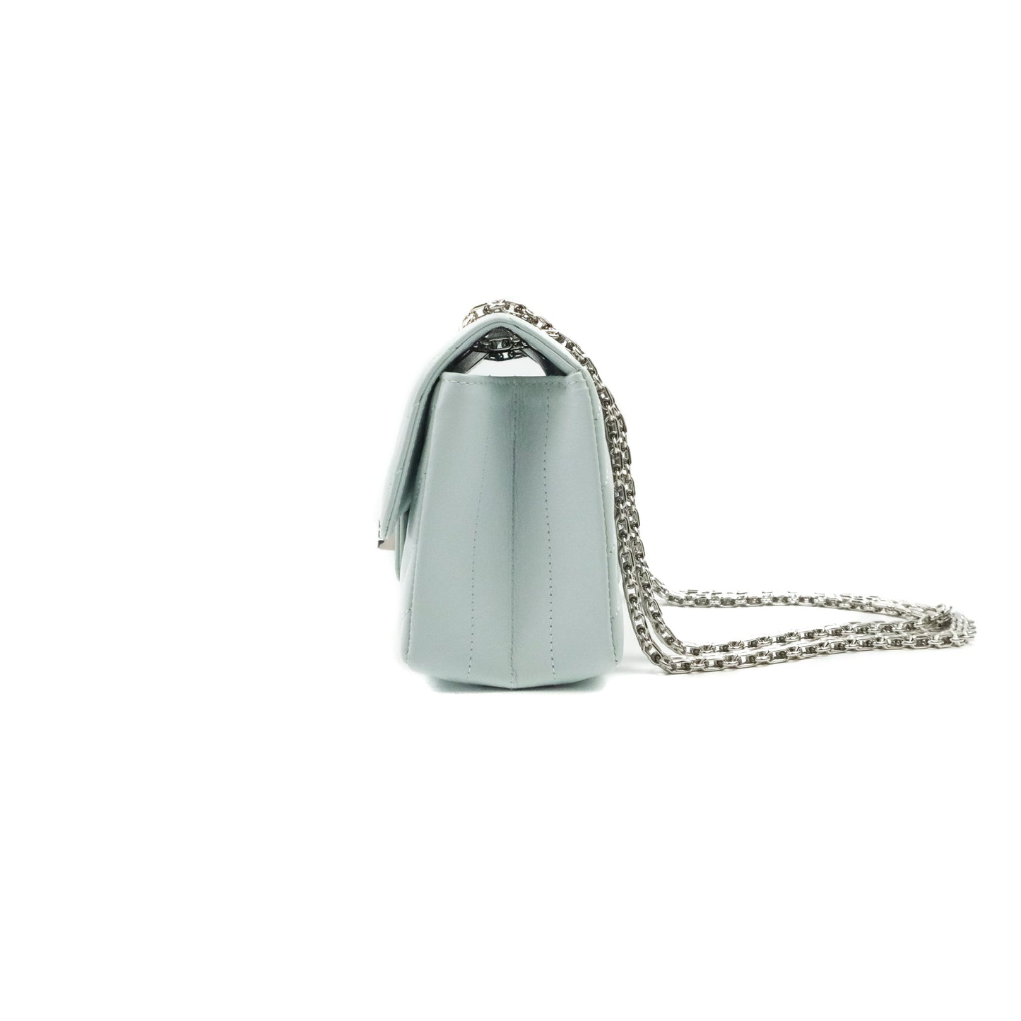 Chanel Mini Reissue 224 Blue Aged Calfskin Silver Hardware