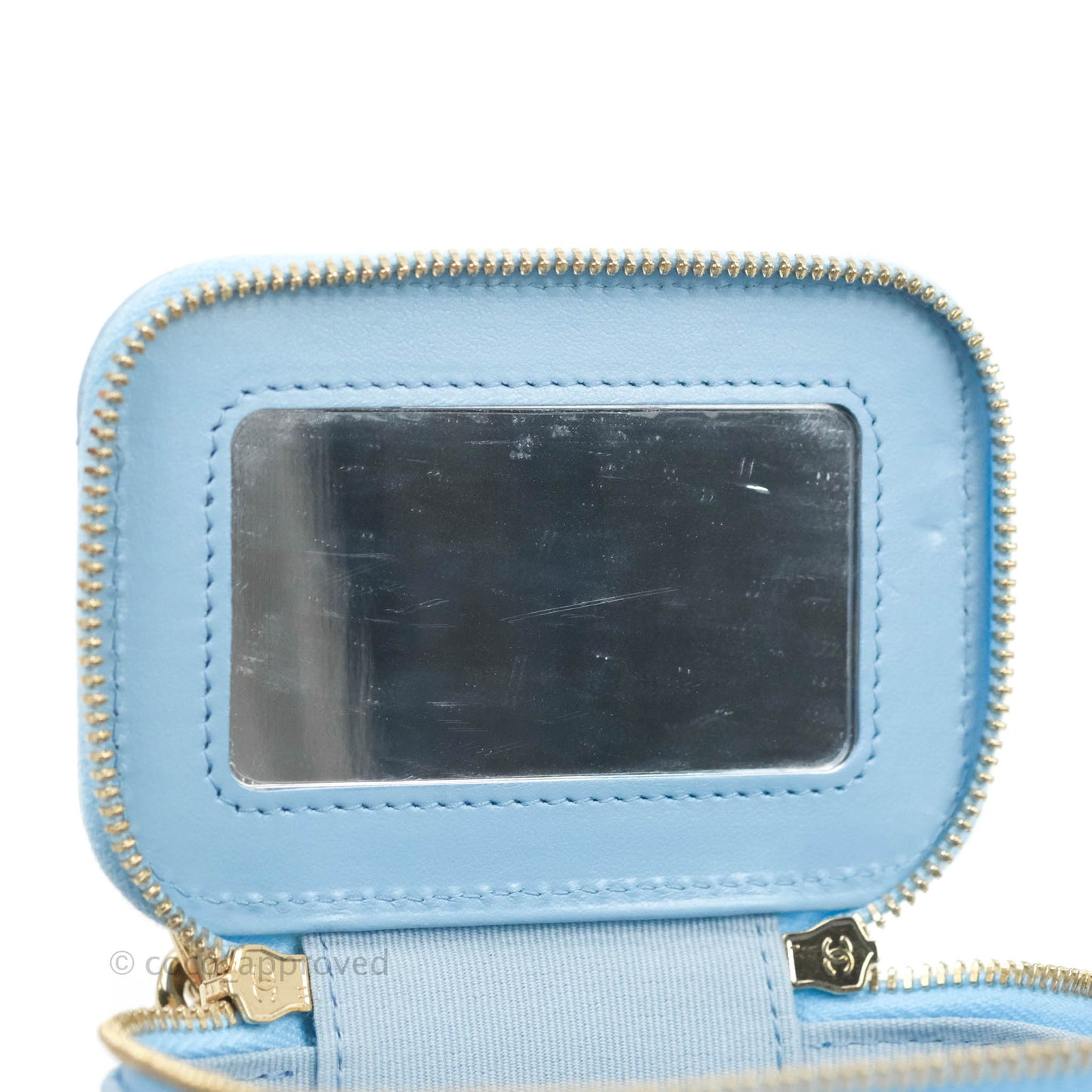 Chanel Mini Vanity Coco Chain Blue Lambskin Gold Hardware