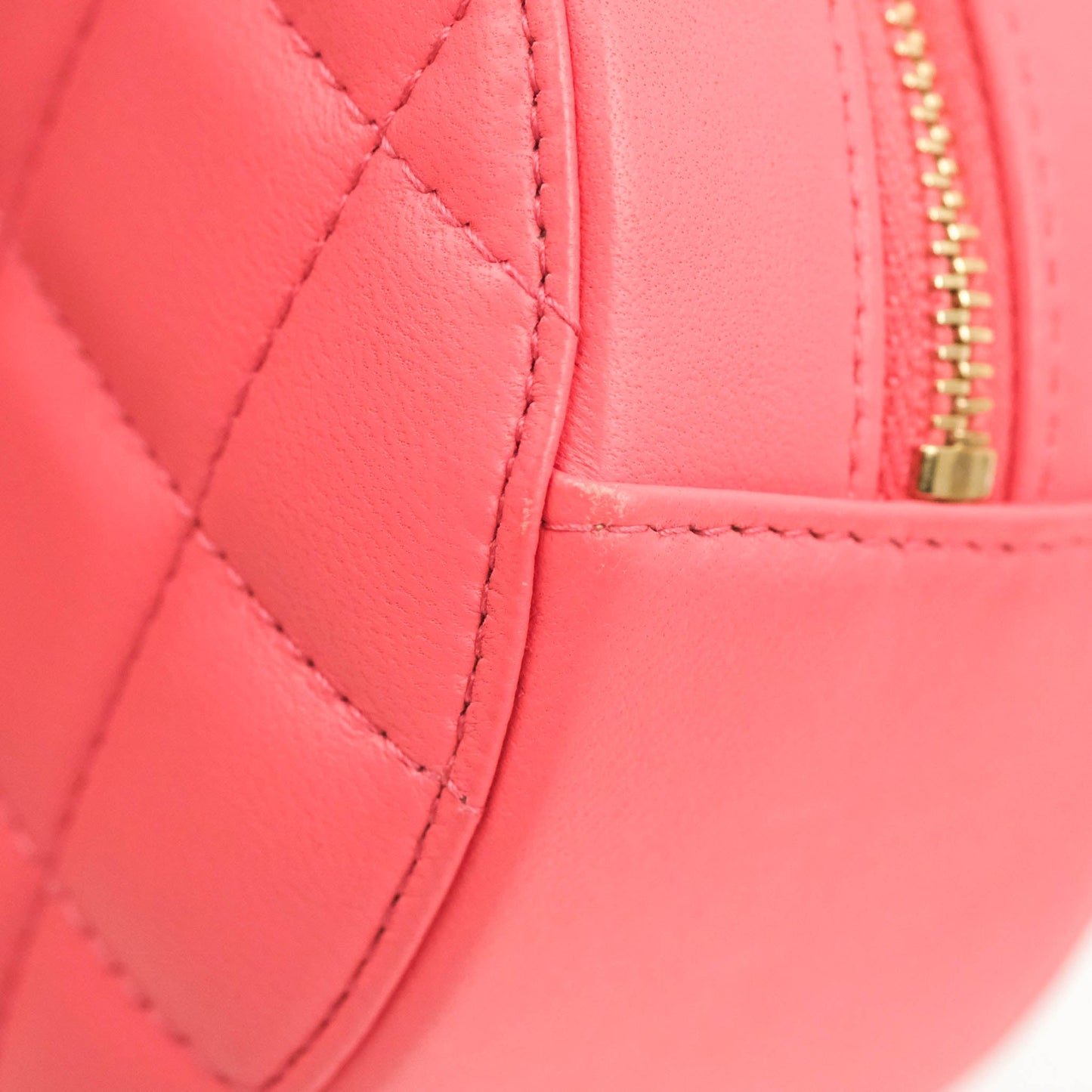 Chanel Quilted Round Pearl Crush Clutch With Chain Pink Lambskin Aged Gold Hardware