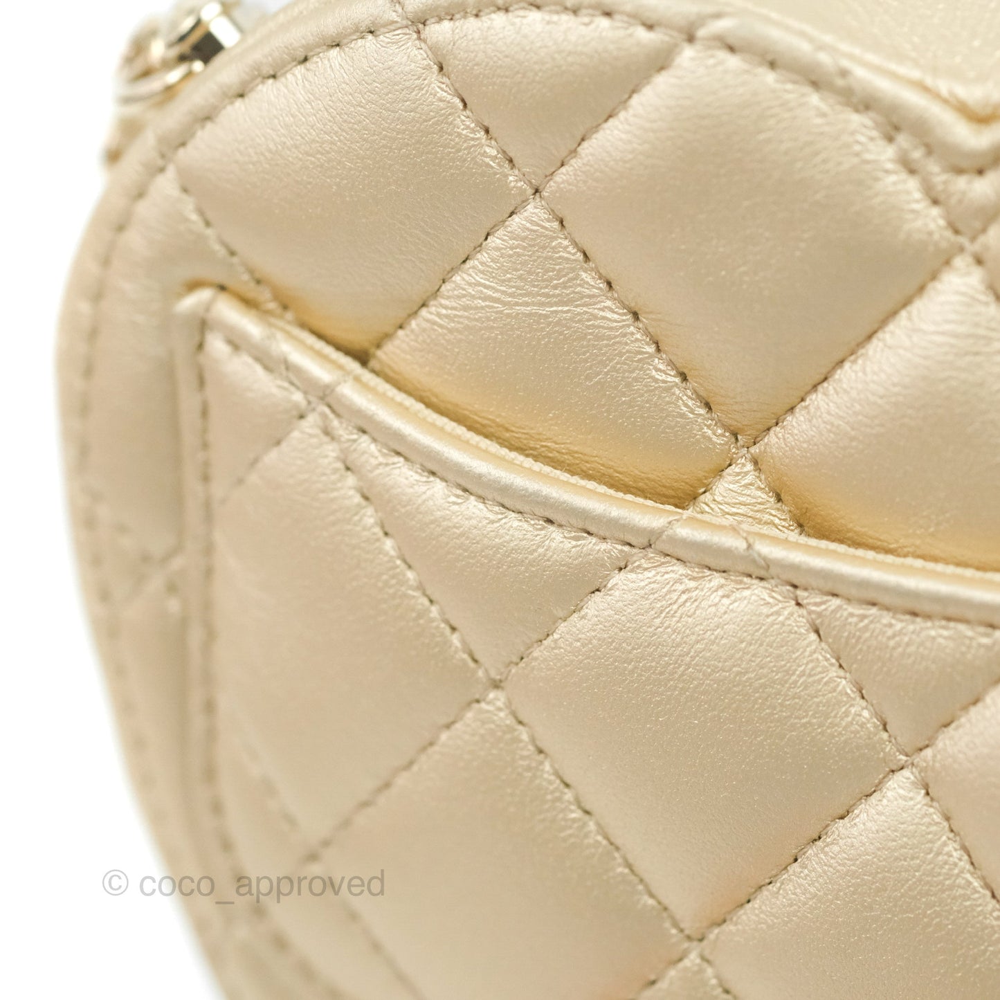 Chanel Small Heart Bag Gold Lambskin Gold Hardware 22S
