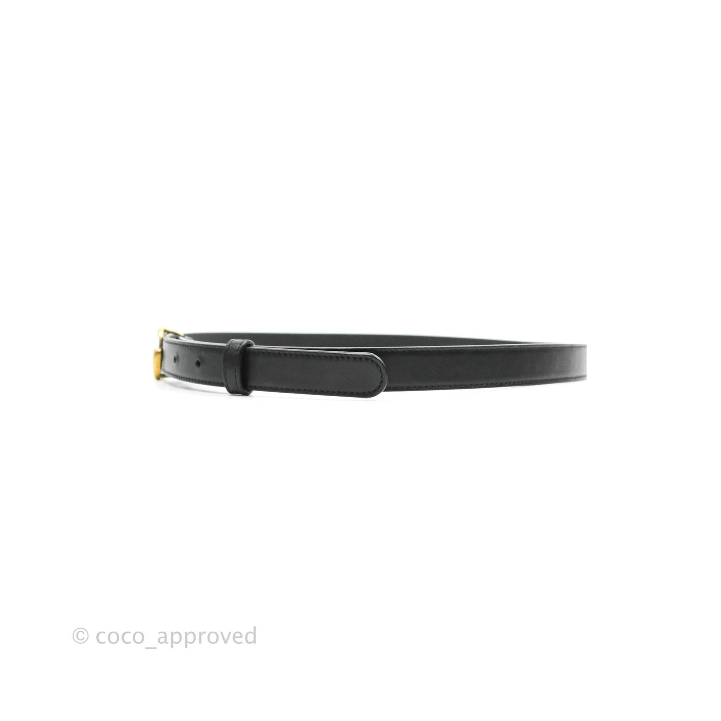 Gucci Double GG Black Calfskin 20mm Belt 80 32