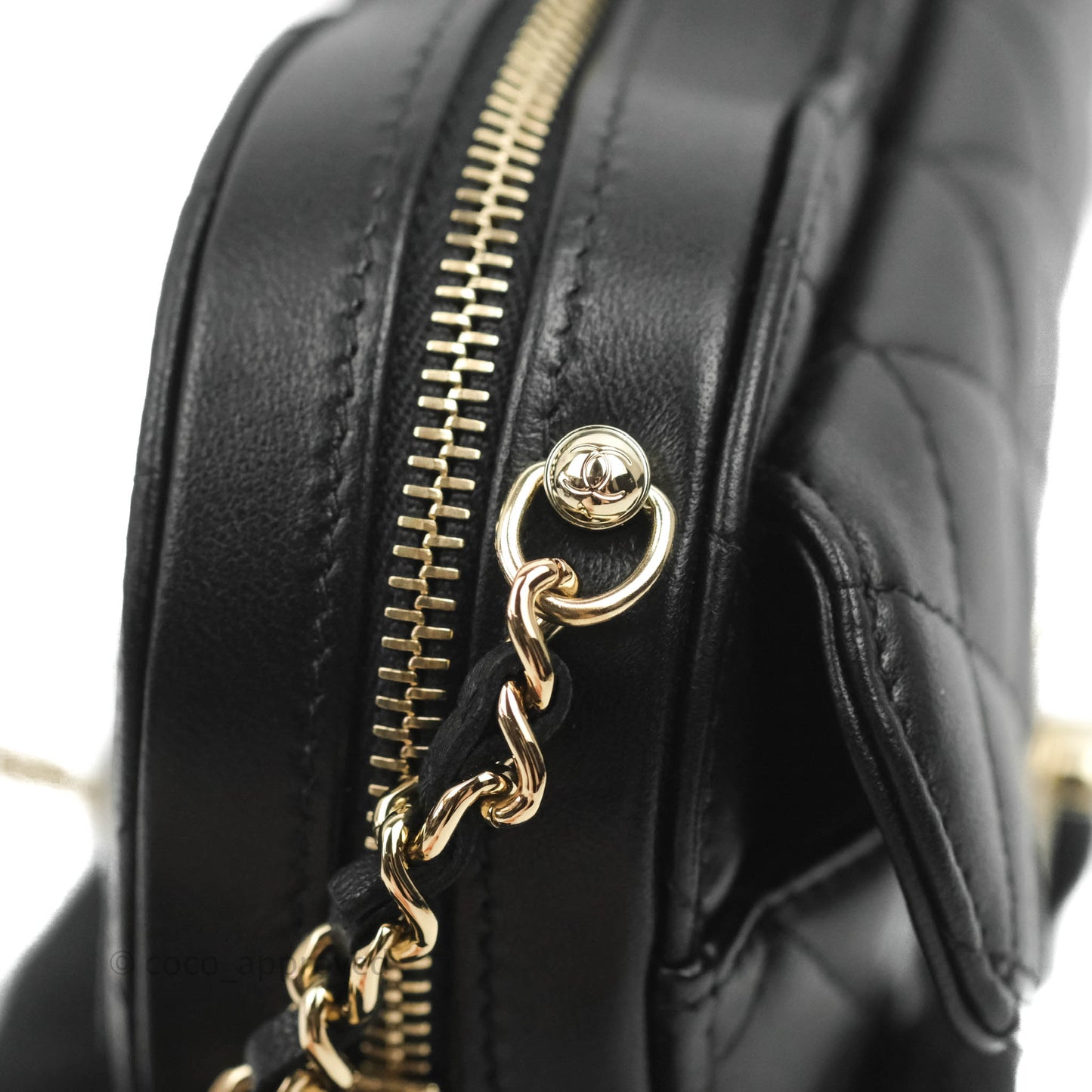 Chanel Small Heart Bag Black Lambskin Gold Hardware 22S