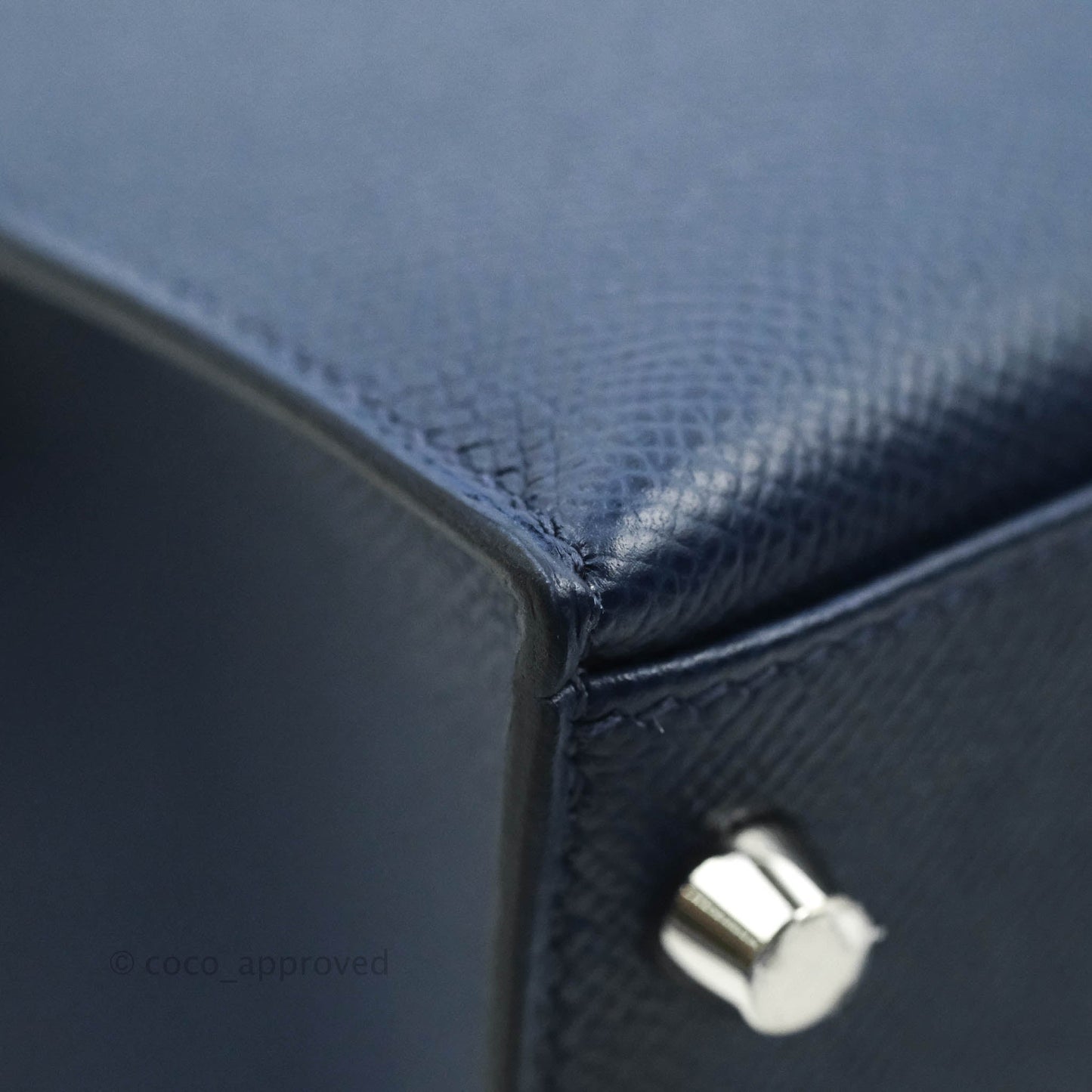 Hermès Kelly 28 Blue Epsom Palladium Hardware "Letter" Collection Limited Edition